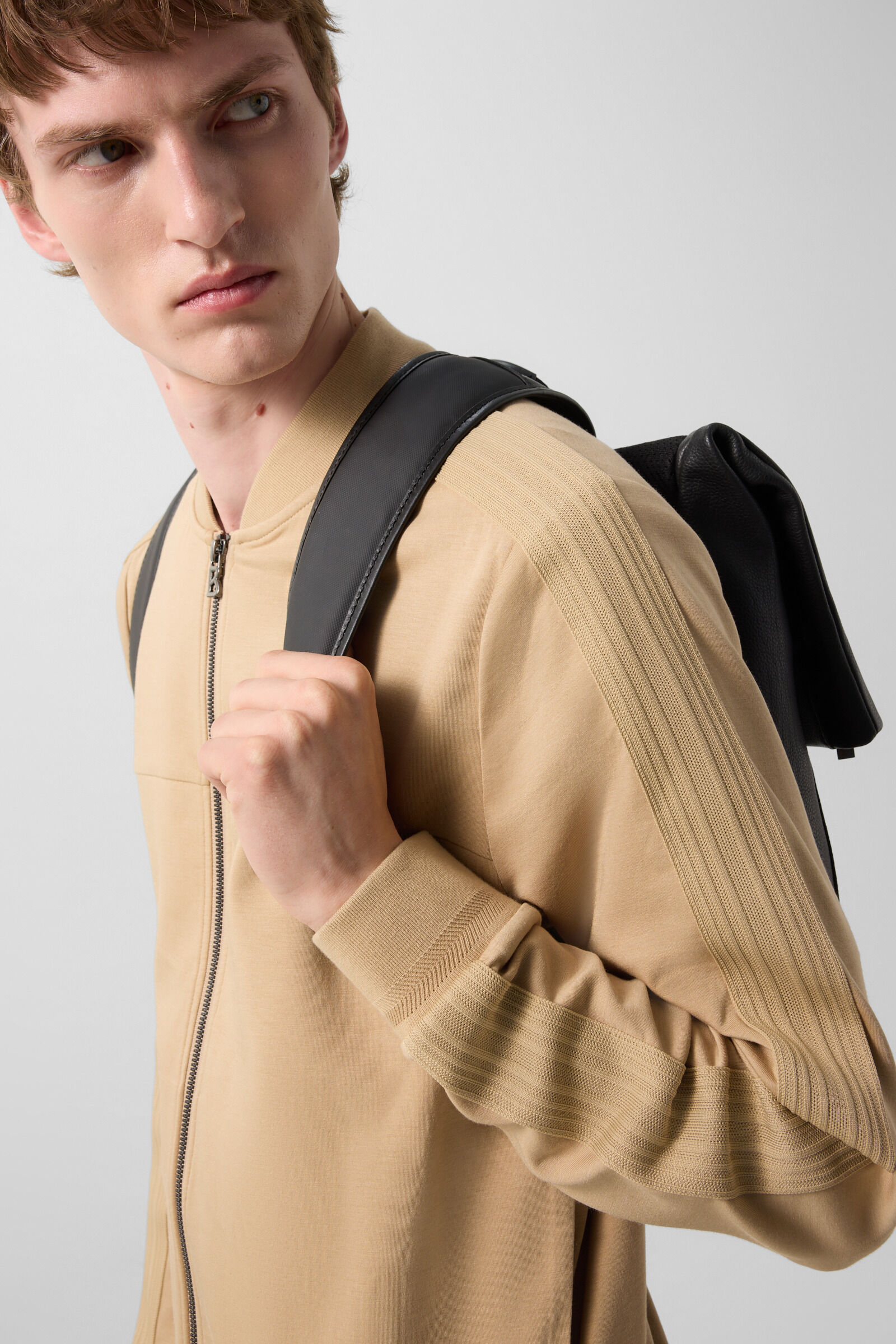 Lennox jersey jacket Camel