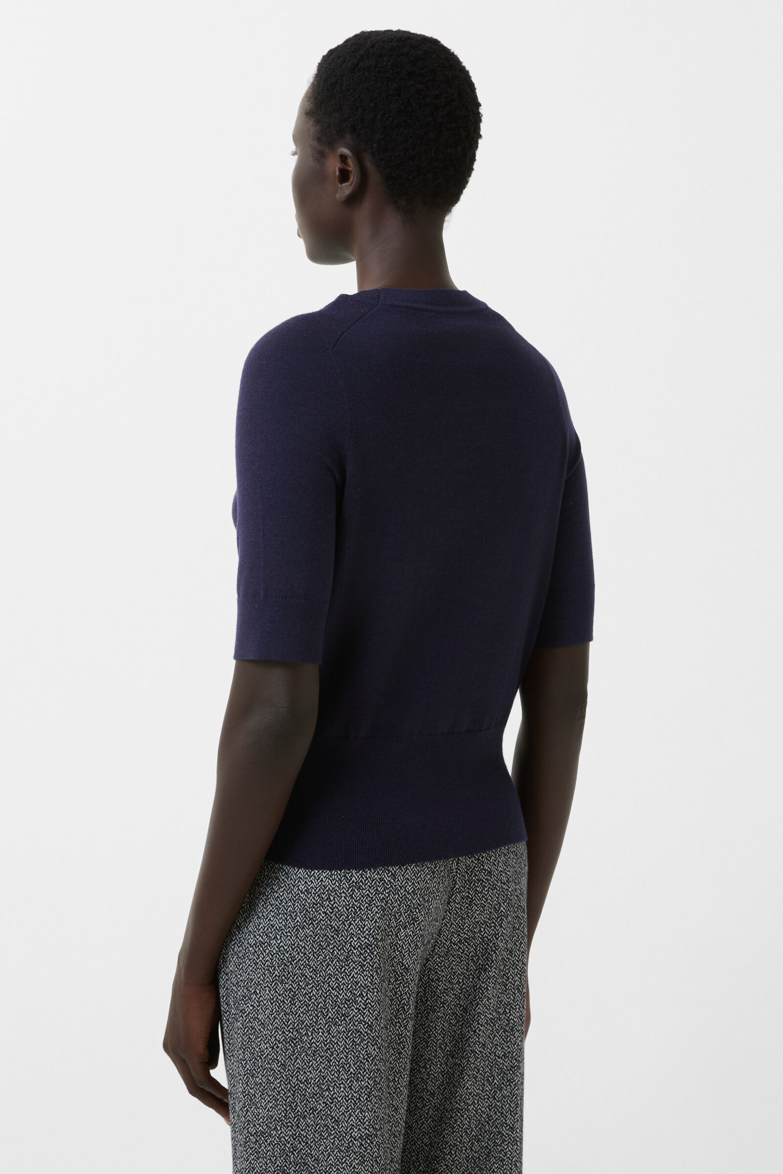 Kurzarm-Pullover Izzy Navy-Blau