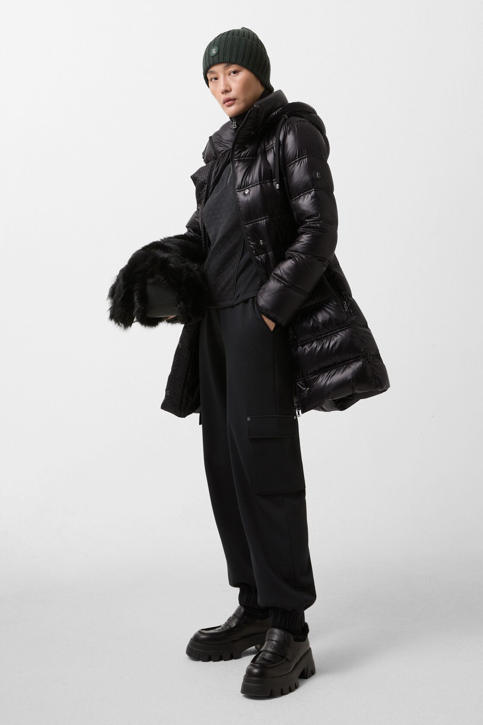 Lynn down short coat Black