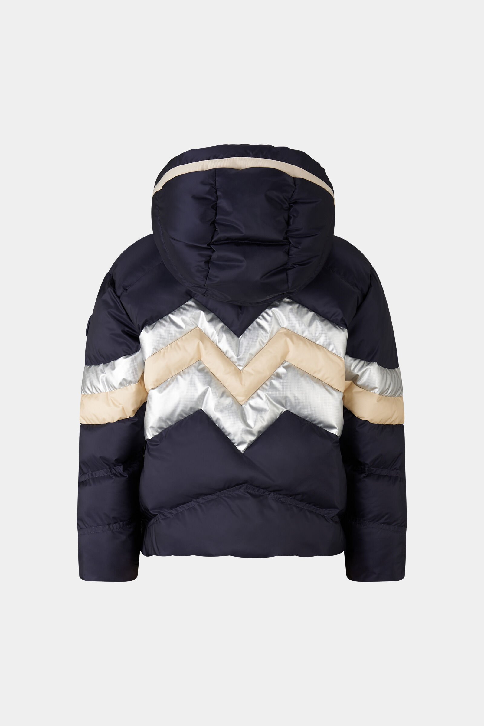 Kids down ski jacket Maddy Navy blue/silver/beige
