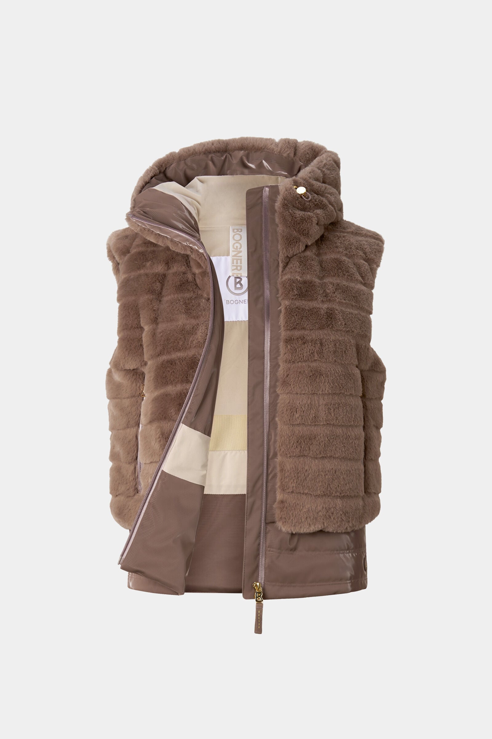 Manda faux fur down waistcoat Hazel