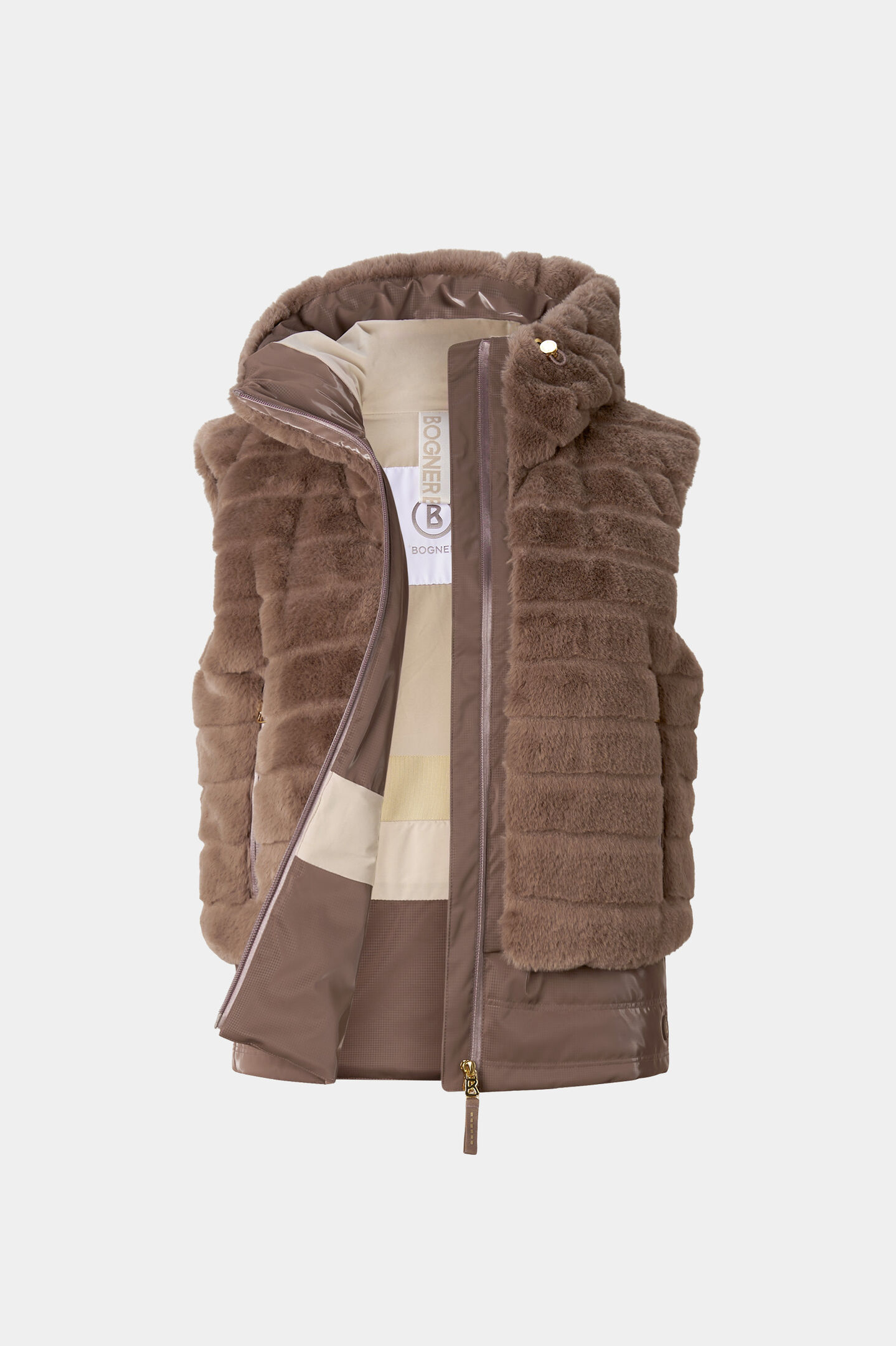 Manda Faux Fur Down Vest Hazel