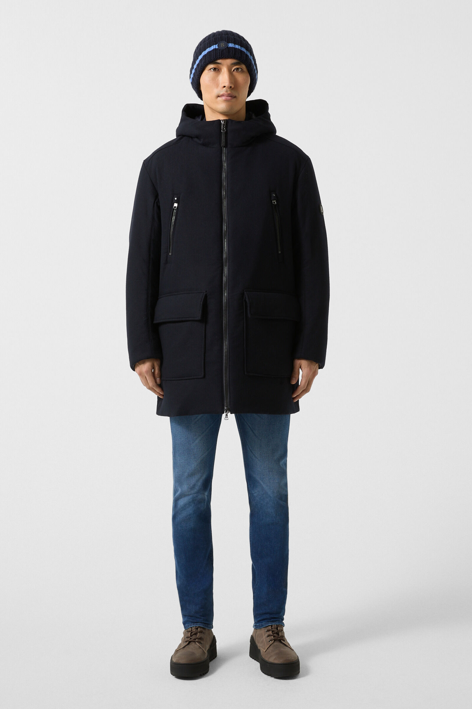 Wool down parka top