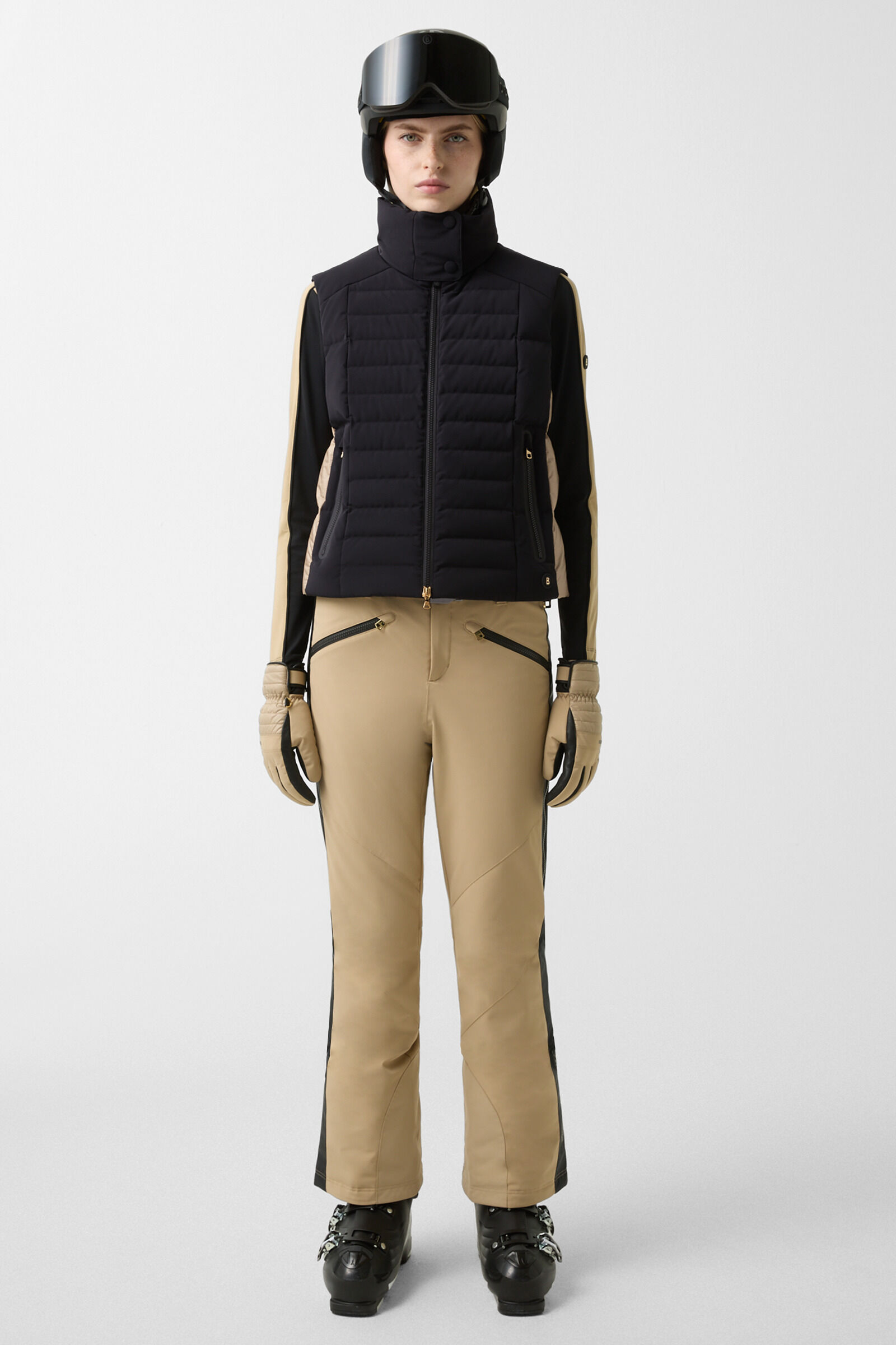 Bond donsgilet Zwart/beige