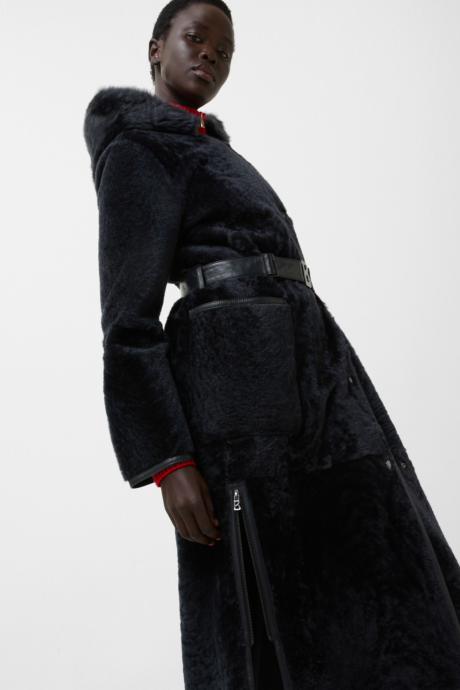 Peyton lambskin coat Anthracite