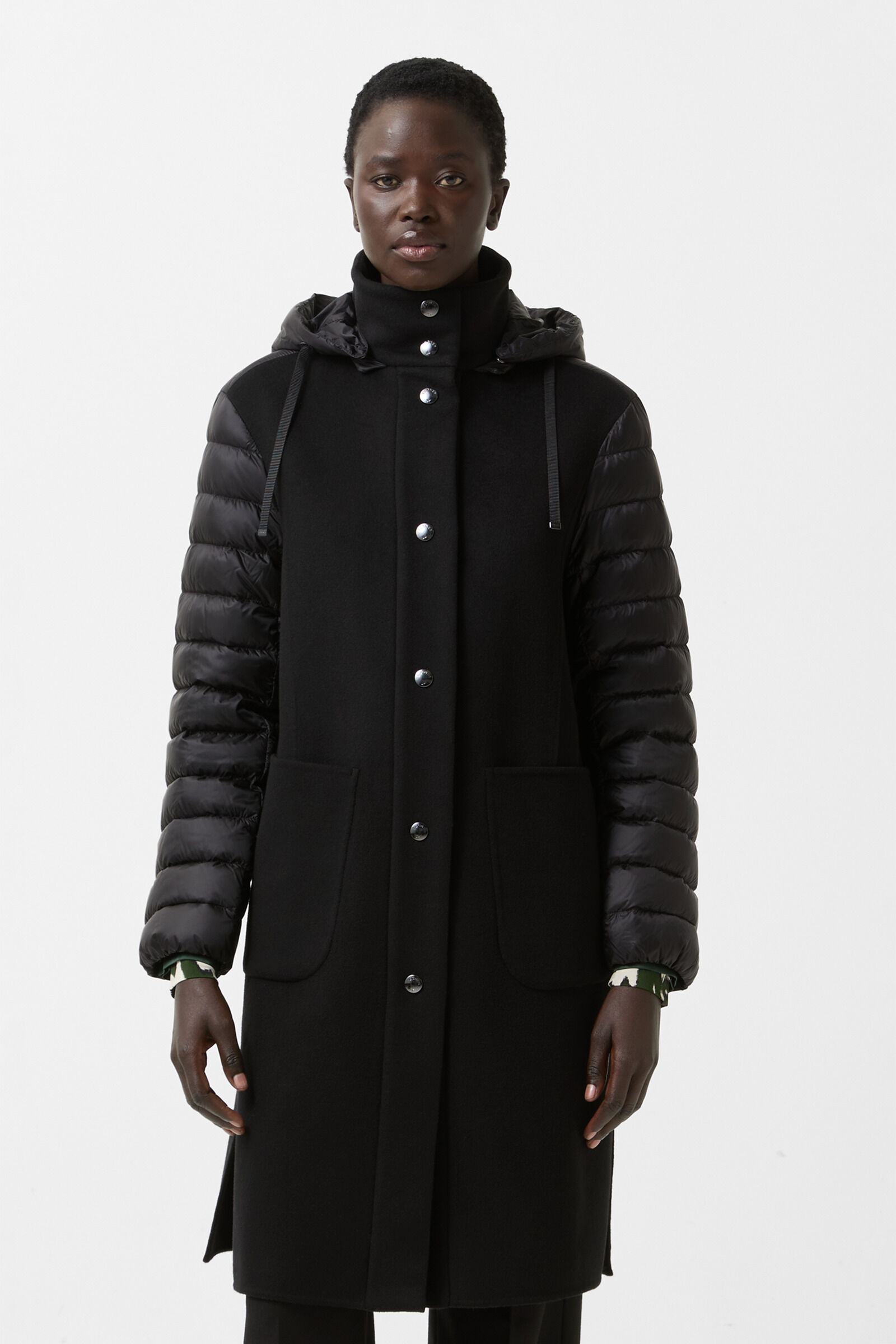 Isy woollen down coat Black