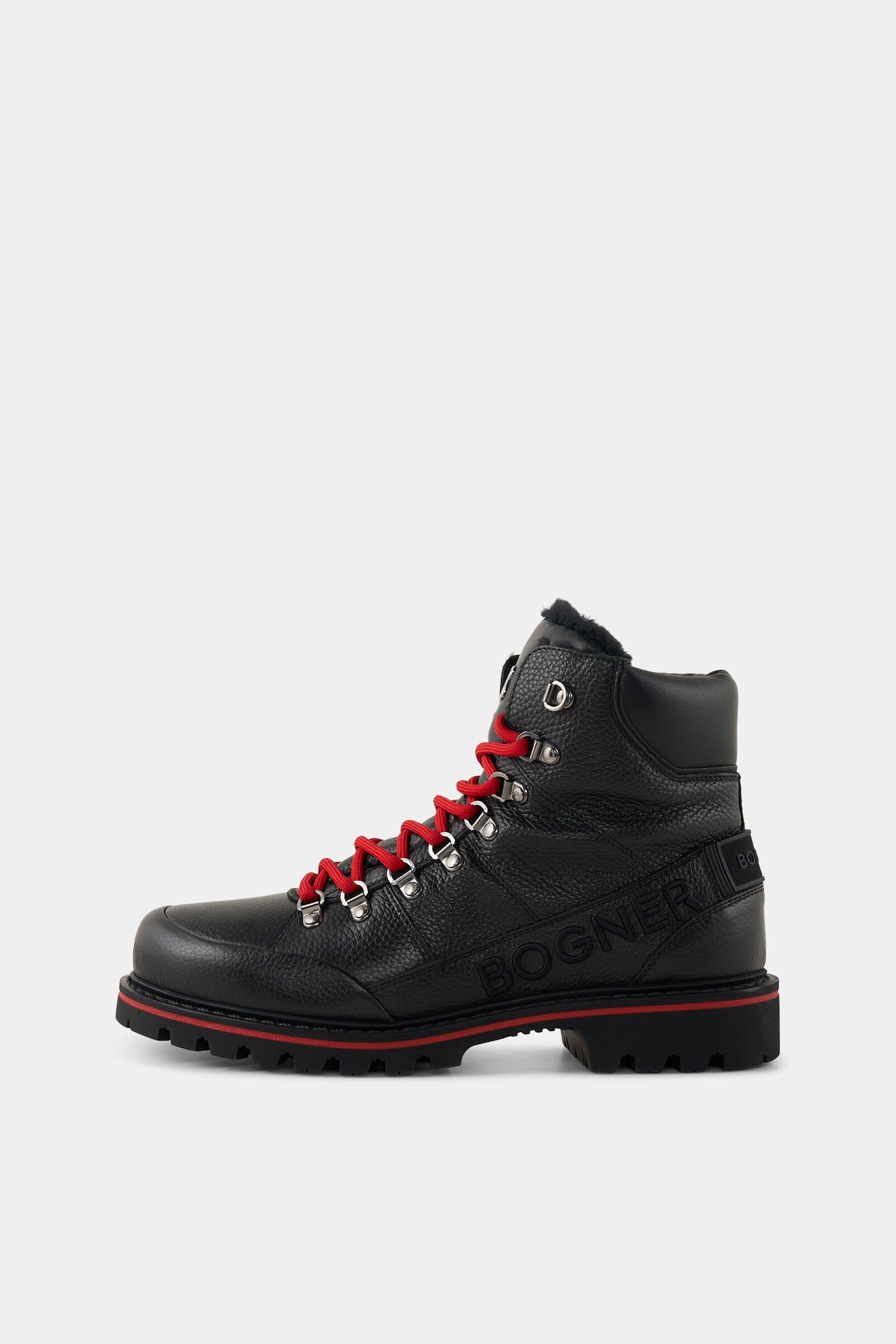 Mid Boots Helsinki with spikes Black/red
