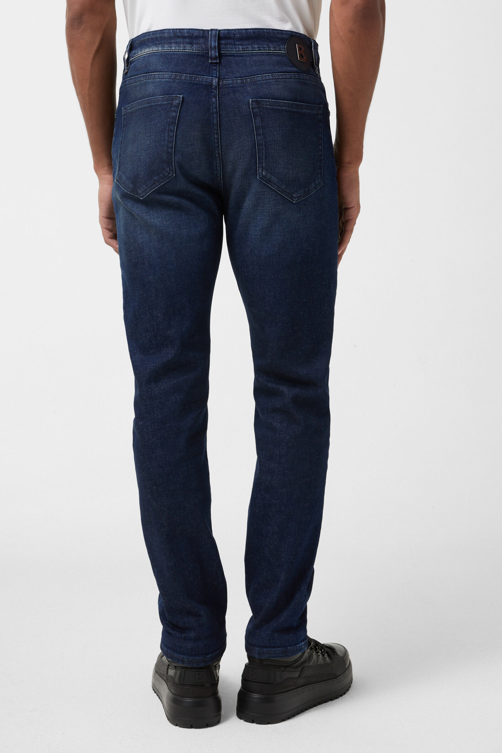 Jeans coniques Brian Bleu denim fonc&eacute;