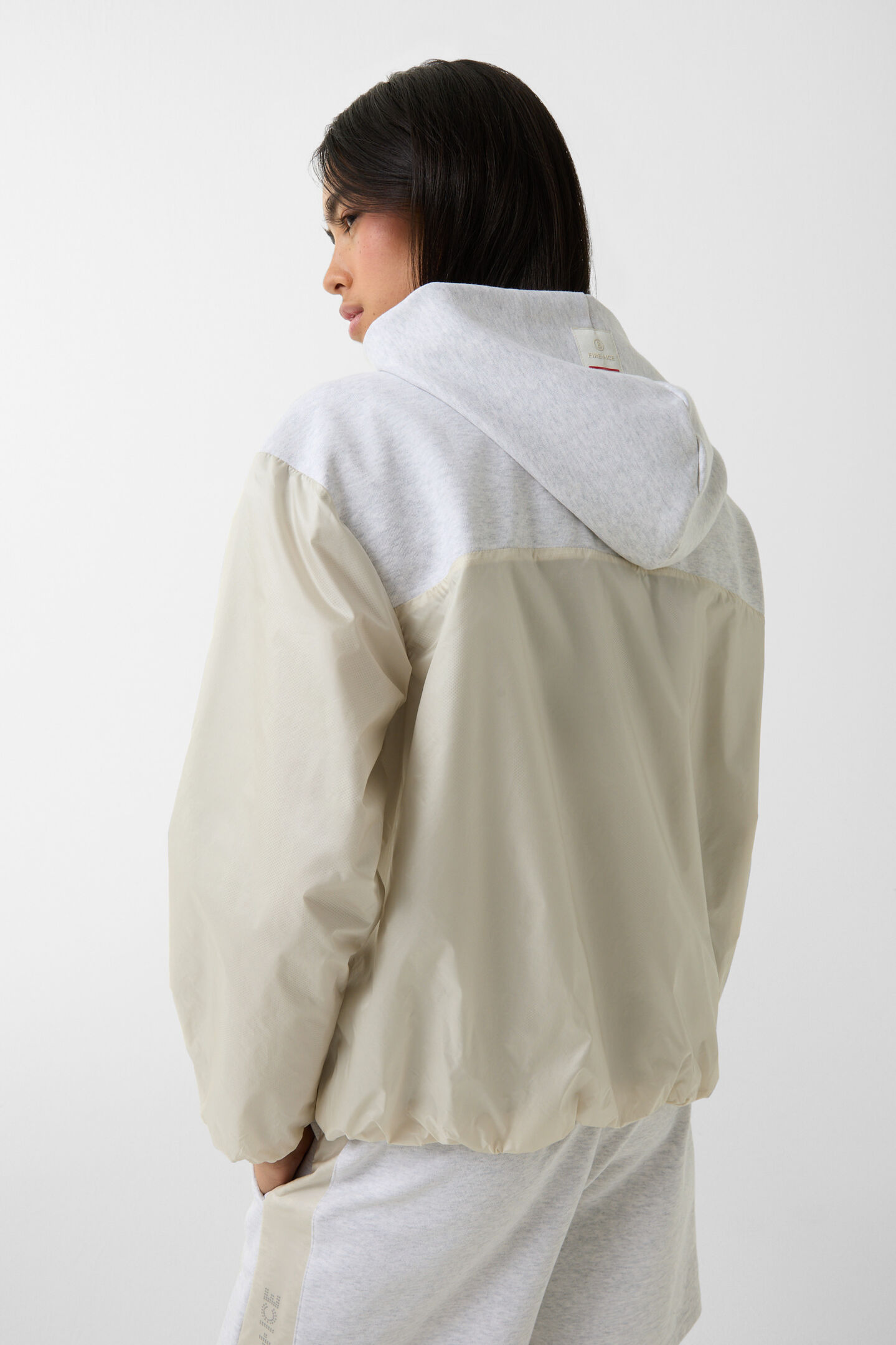 Elin hybrid jersey jacket Sand/light grey