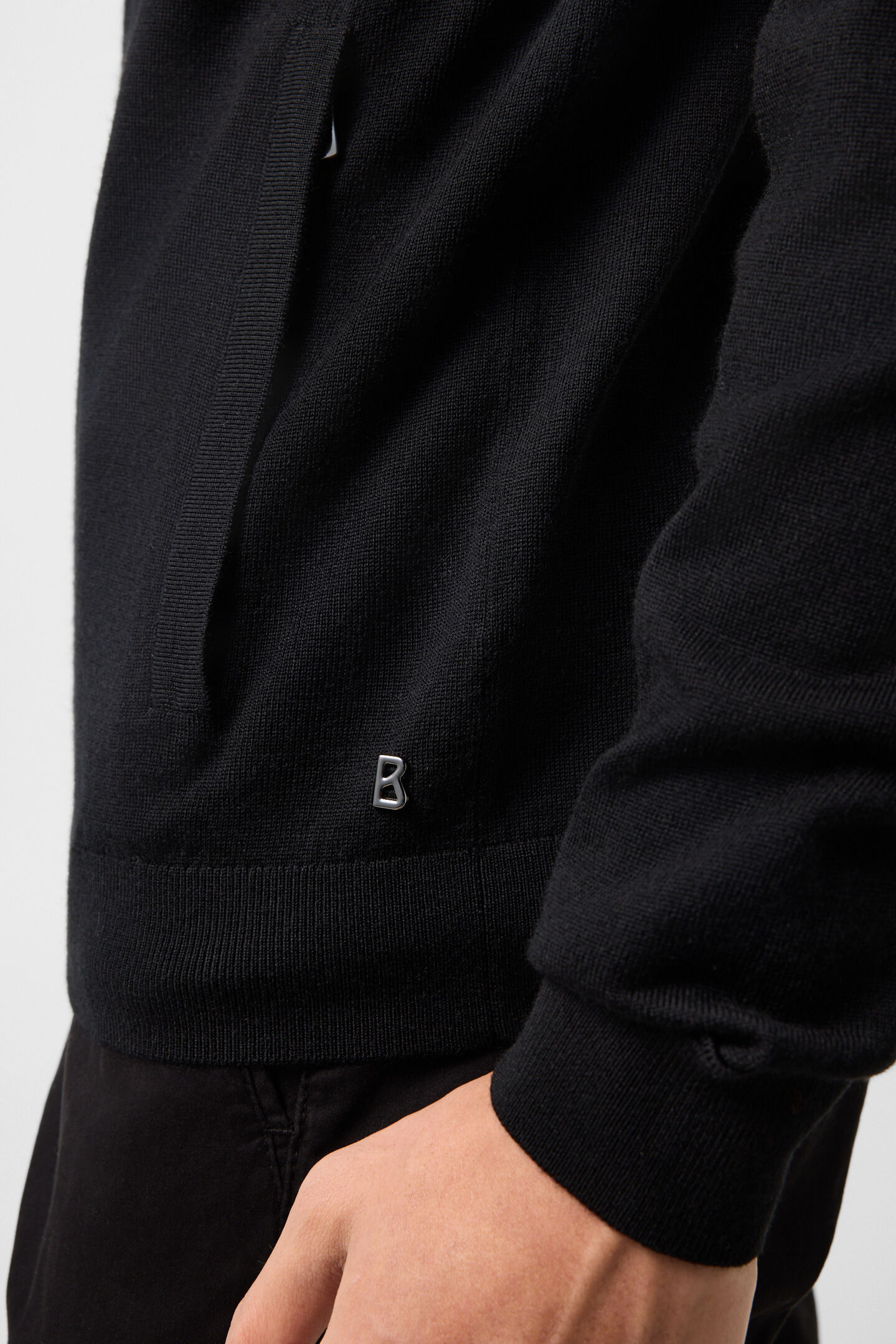Oscar virgin wool knit jacket Black