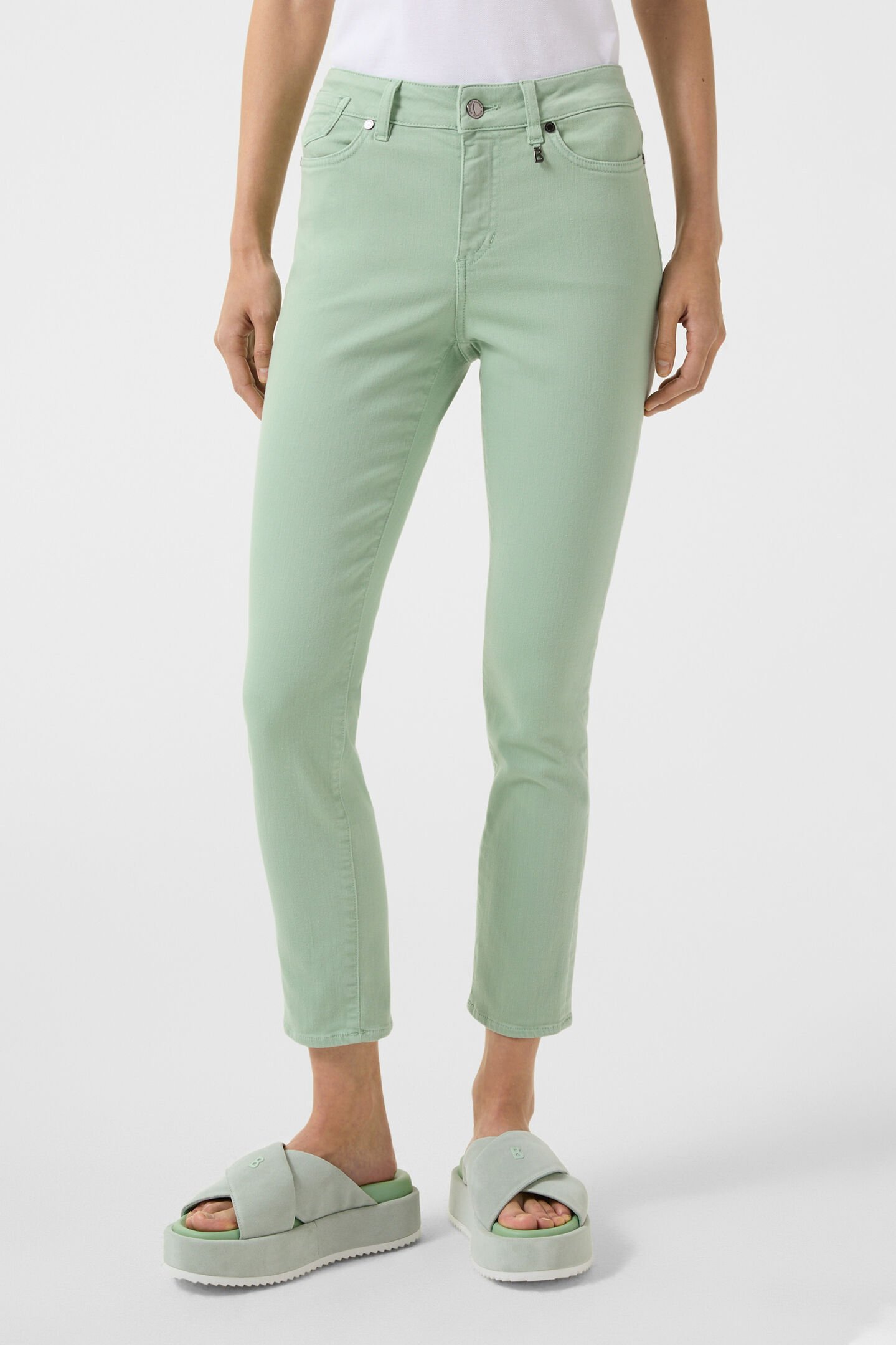 7/8-Slim Fit Jeans Julie Hellgrün