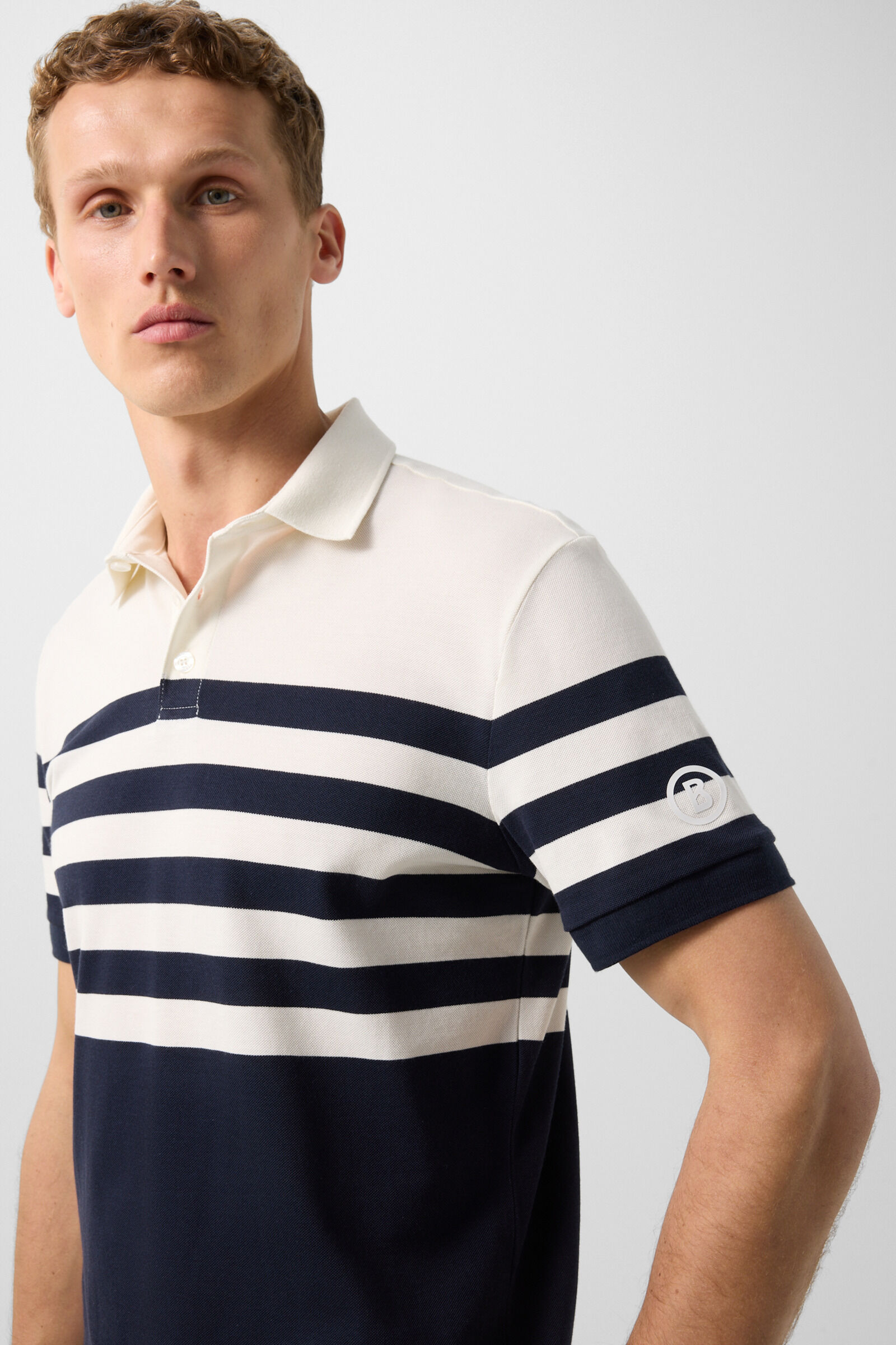 Funktions-Polo-Shirt Antonio Navy-Blau/Off-White