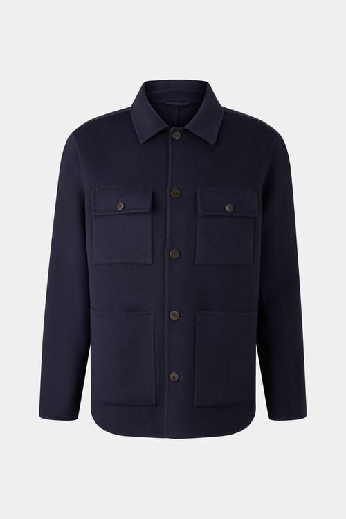 Doubleface-Overshirt Larry Navy-Blau