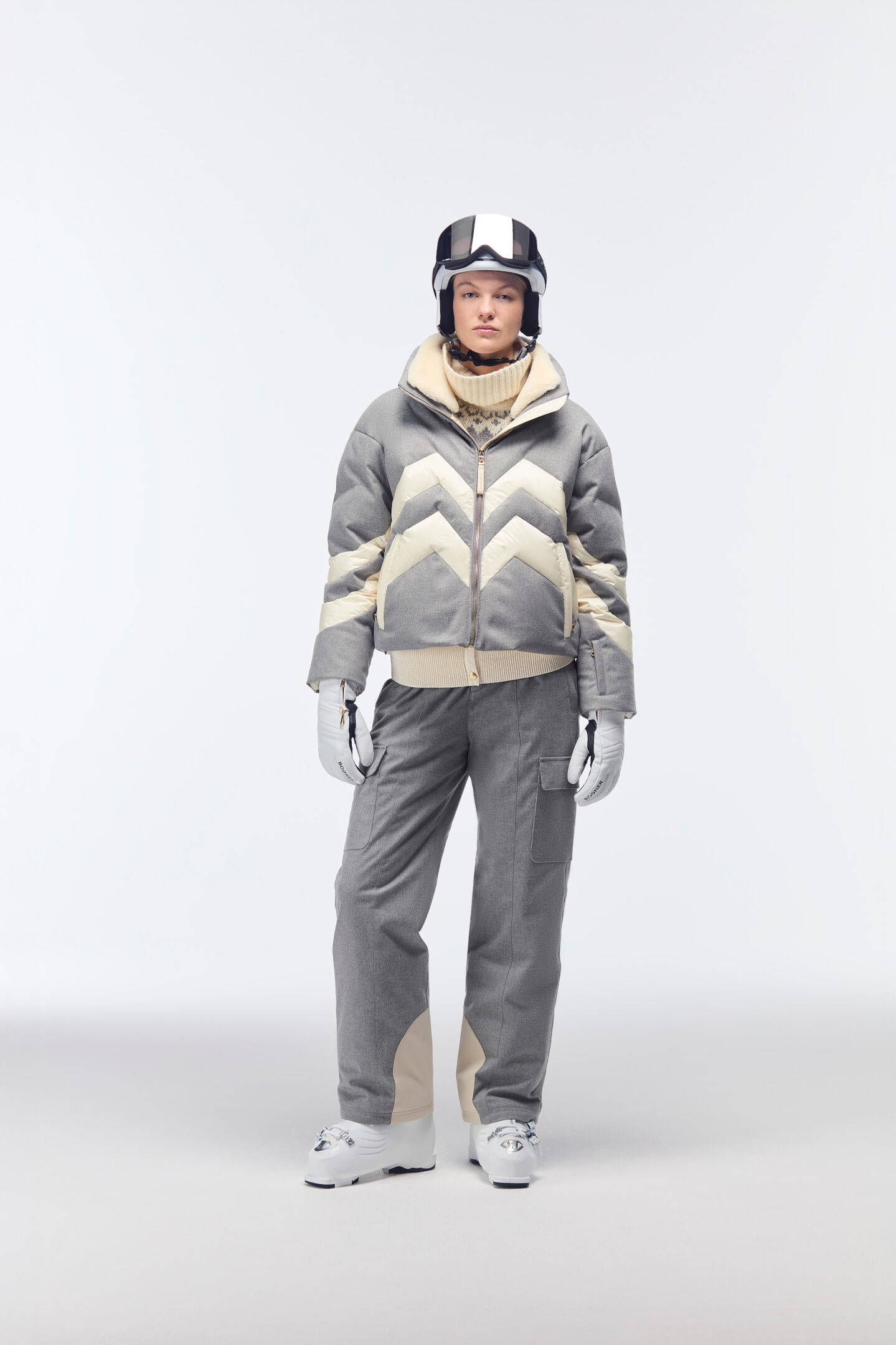 Valea down ski jacket Grey/cream