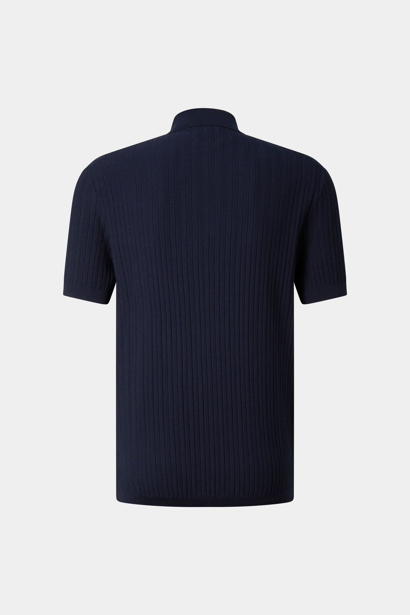 Strick-Polo-Shirt Tobias Navy-Blau