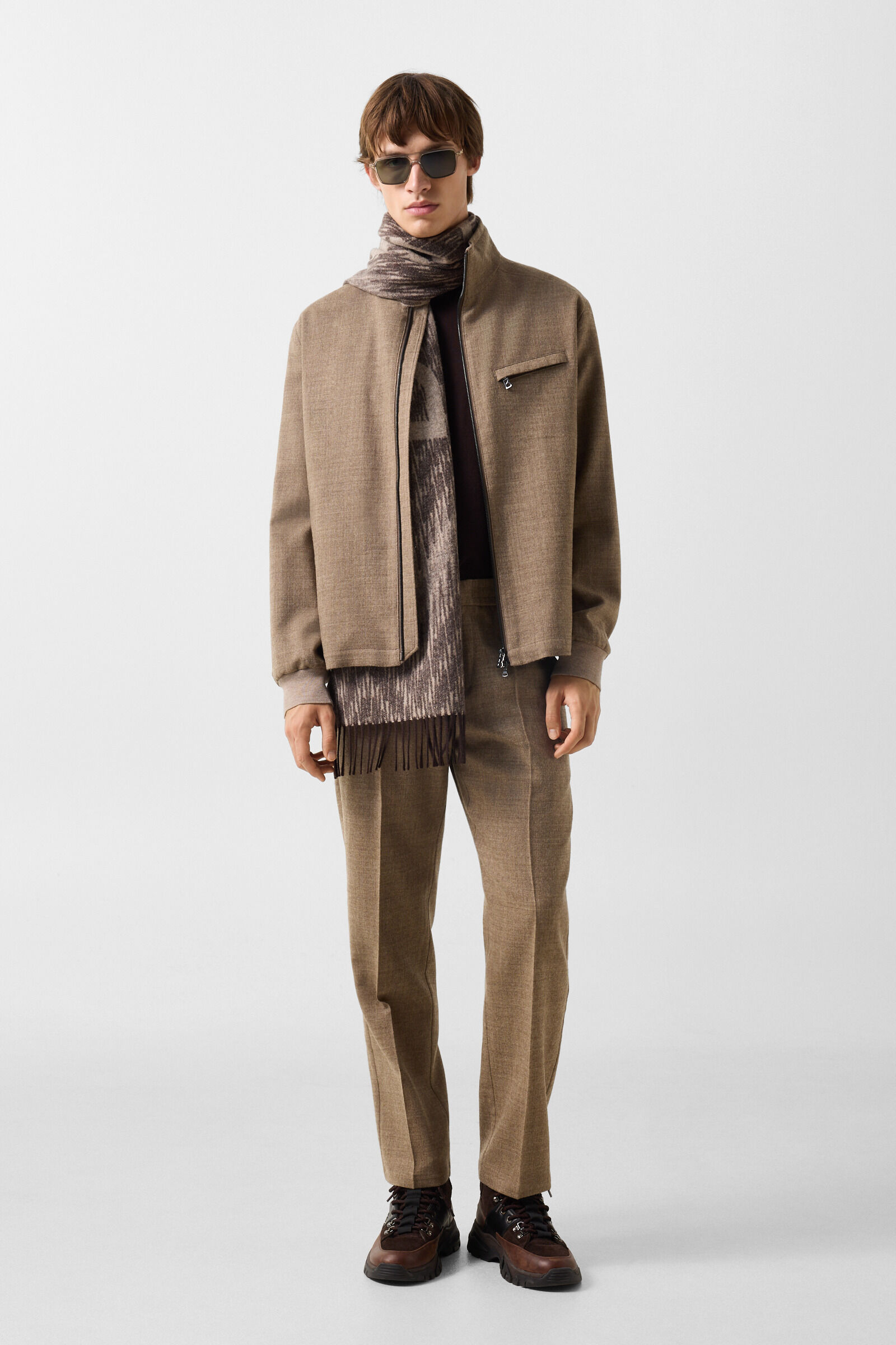 Milan virgin wool blend jacket Medium brown