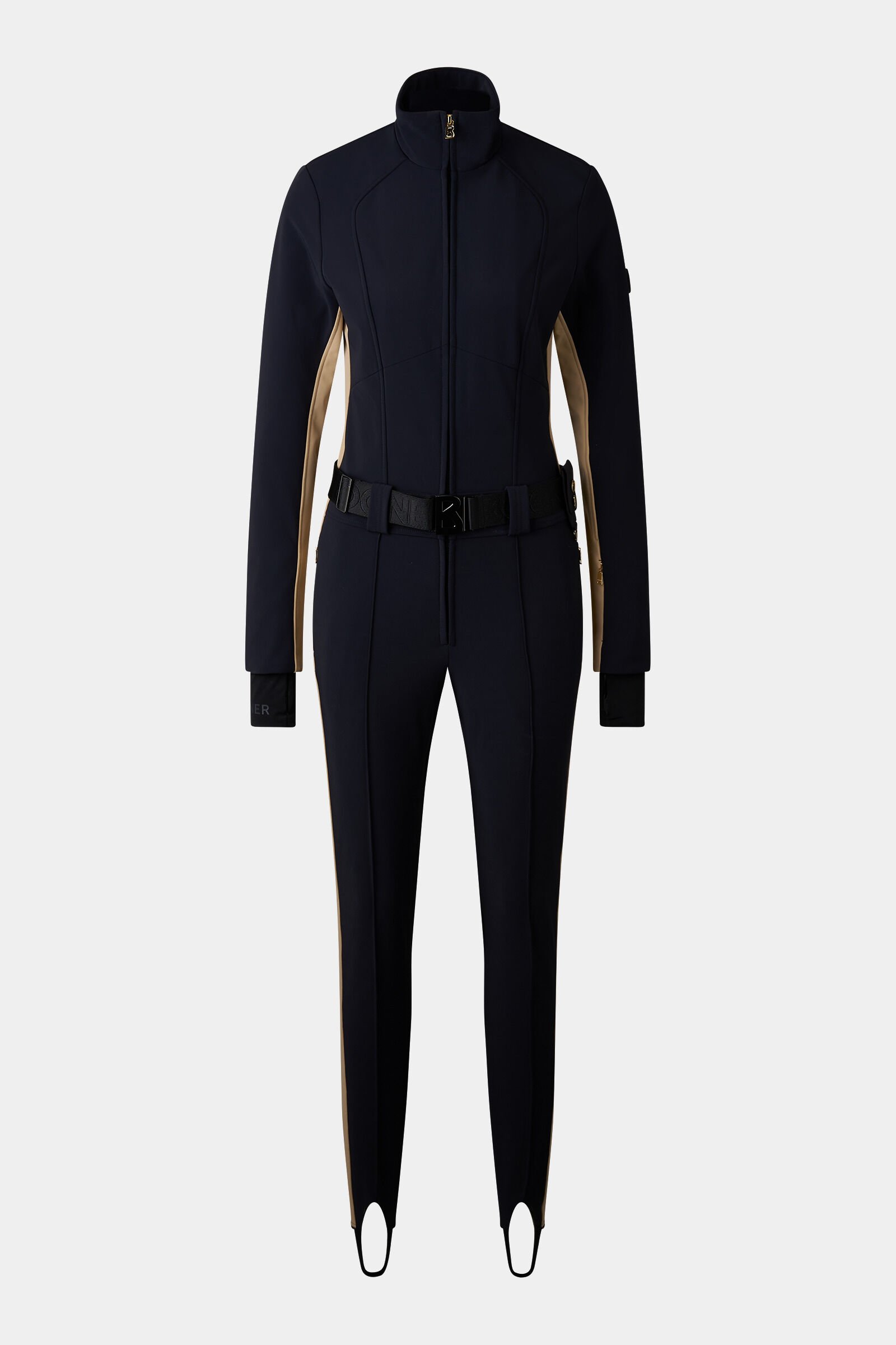 Softshell-Skioverall Bond Schwarz/Beige