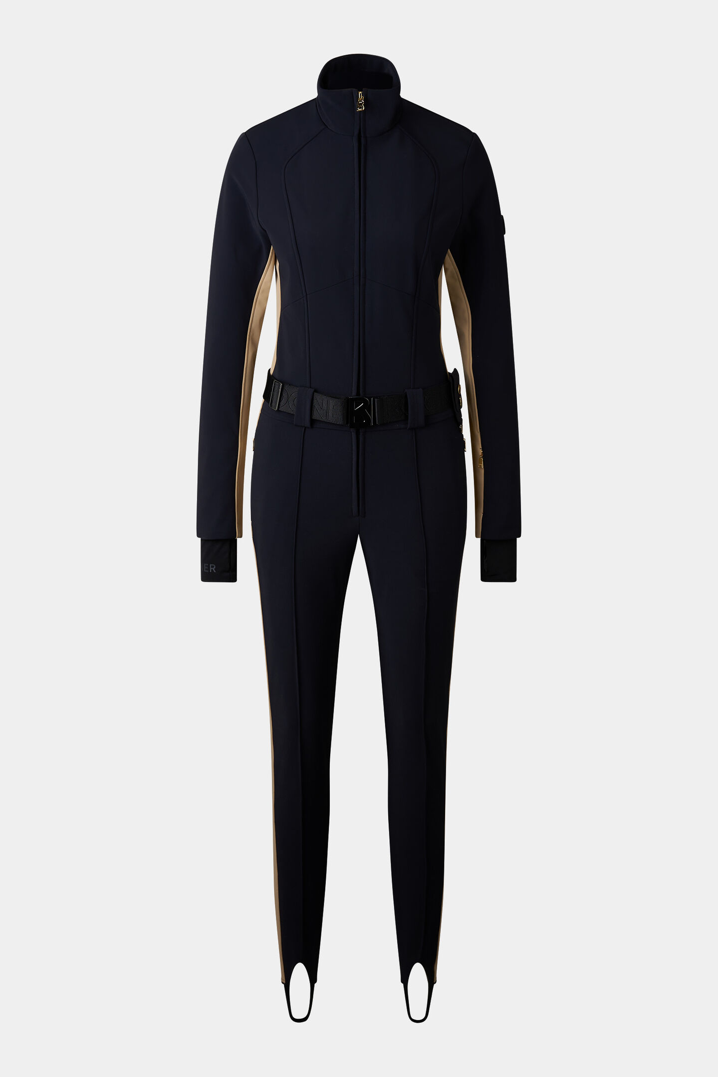 Softshell-Skioverall Bond Schwarz/Beige