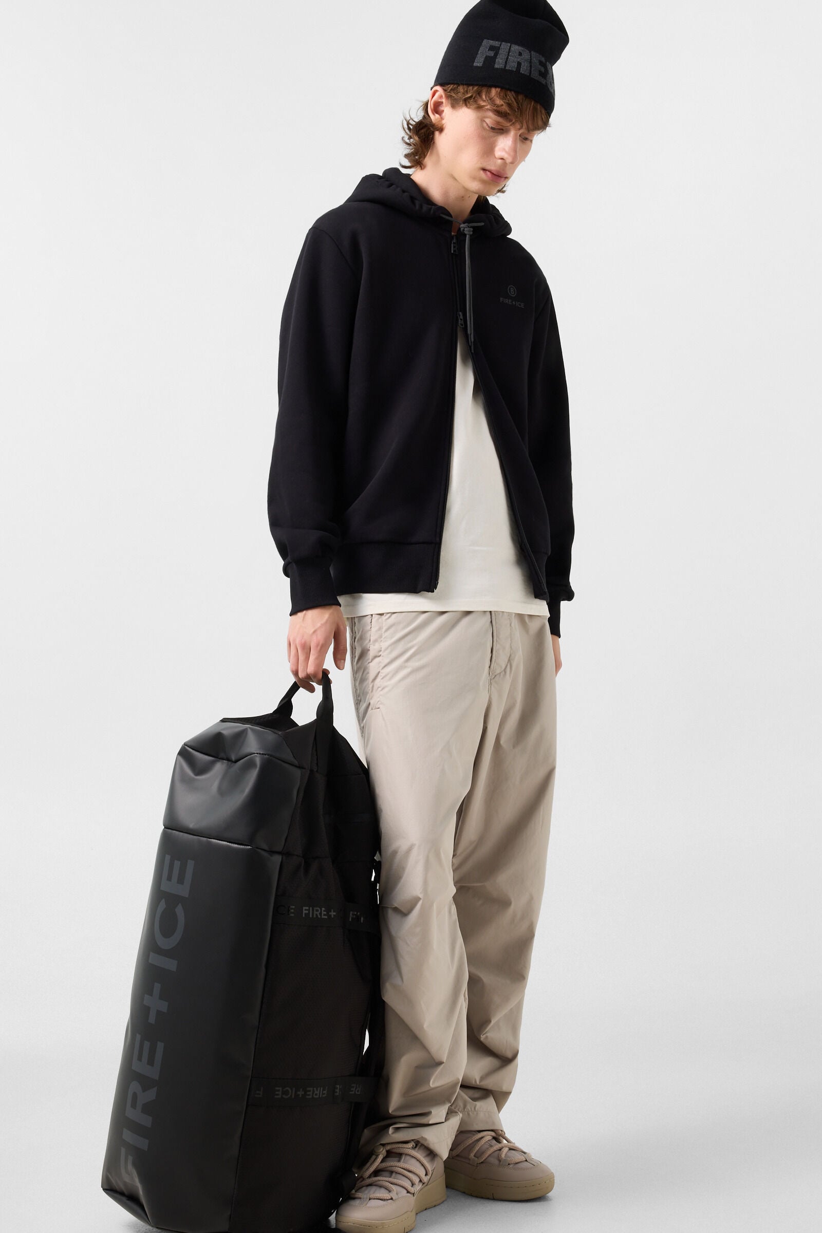 Corbell cotton hoodie jersey jacket Black