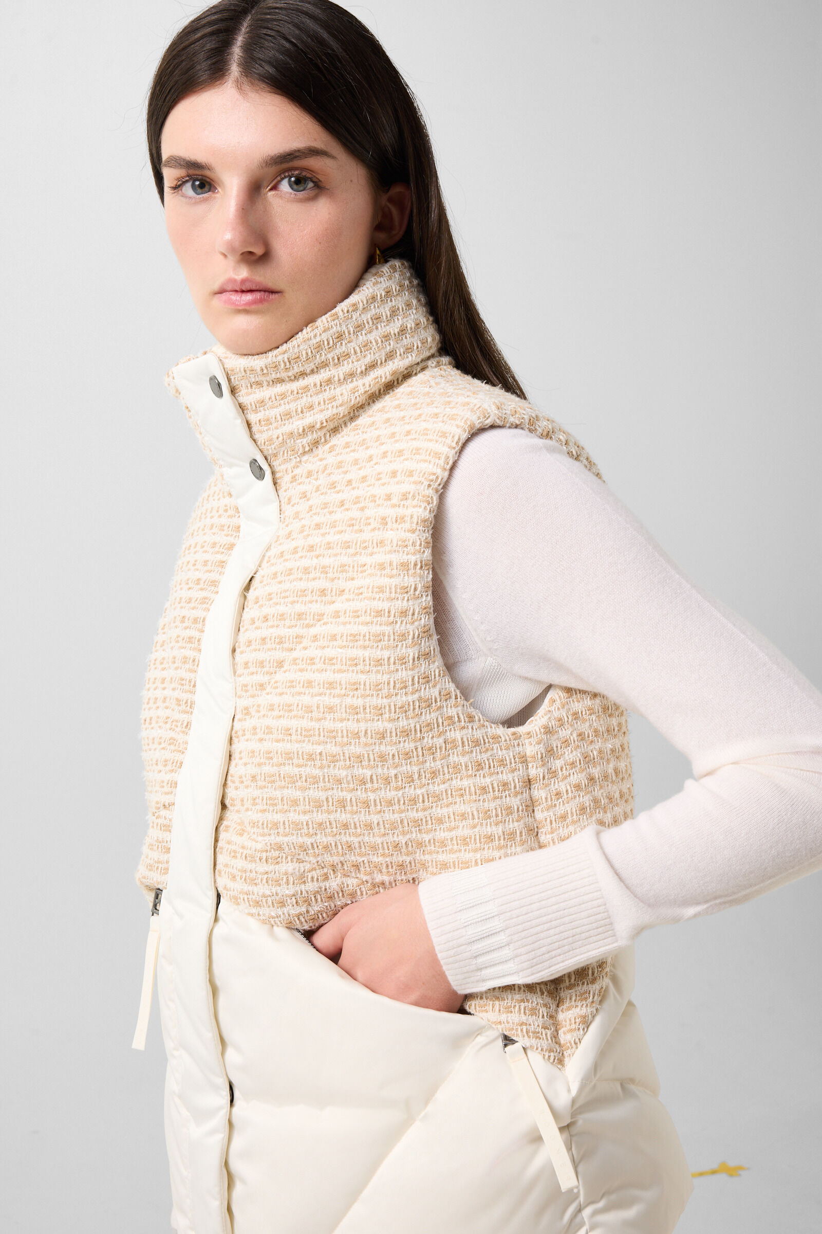 Netty Down Vest Off-white/beige