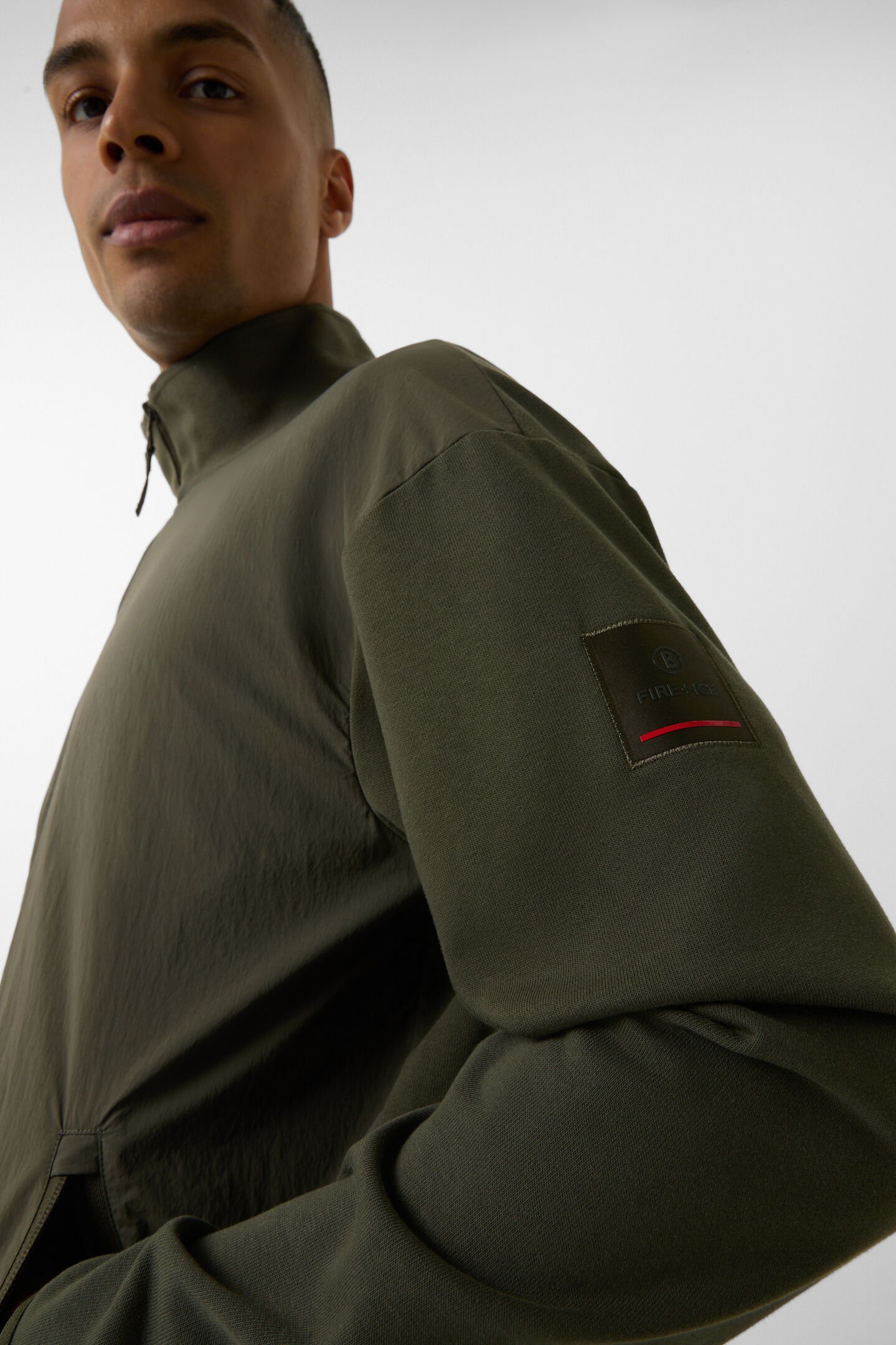Hybrid-Sweatjacke Brody Oliv-Grün