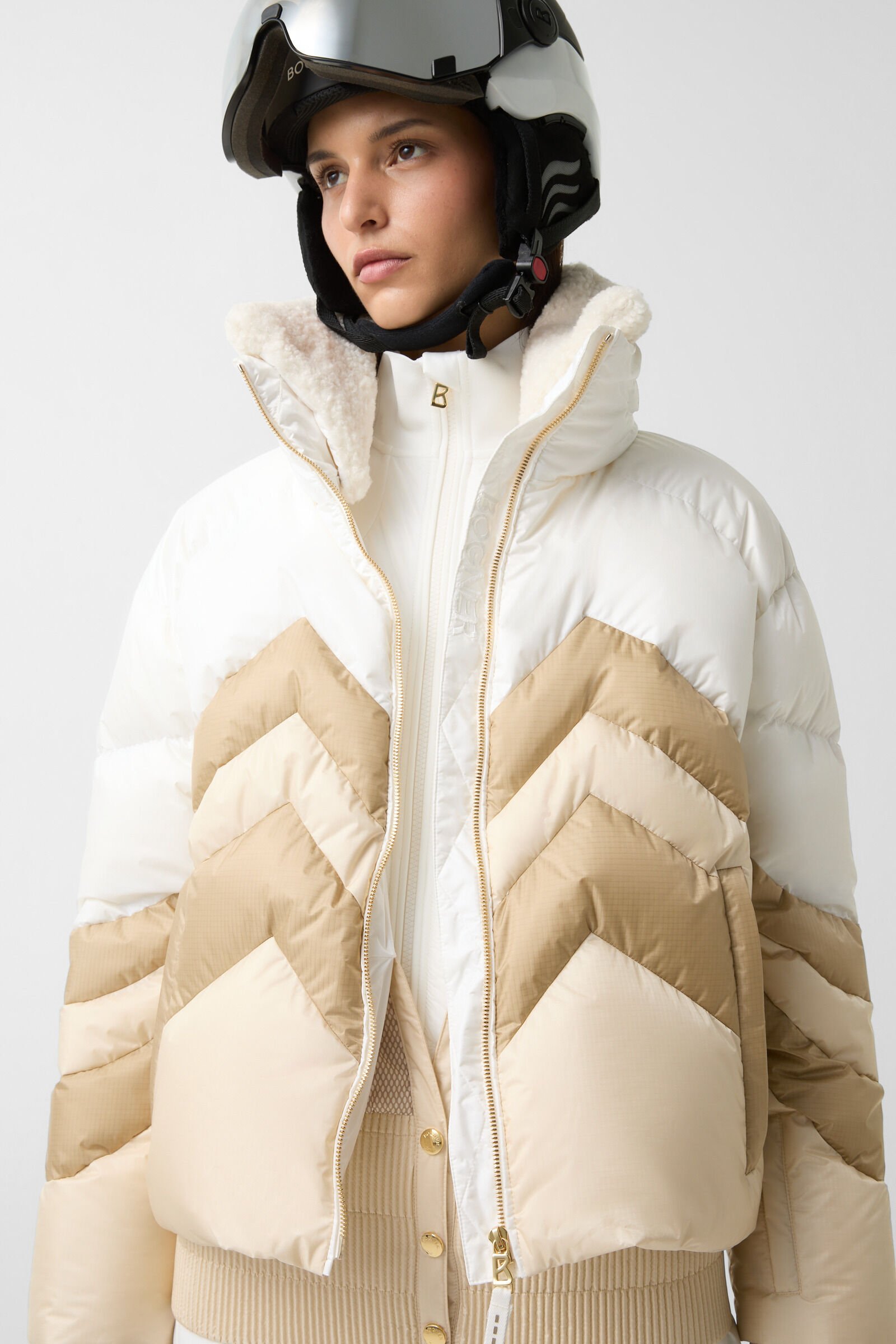 Ski-Daunenjacke Valea Off-White/Beige