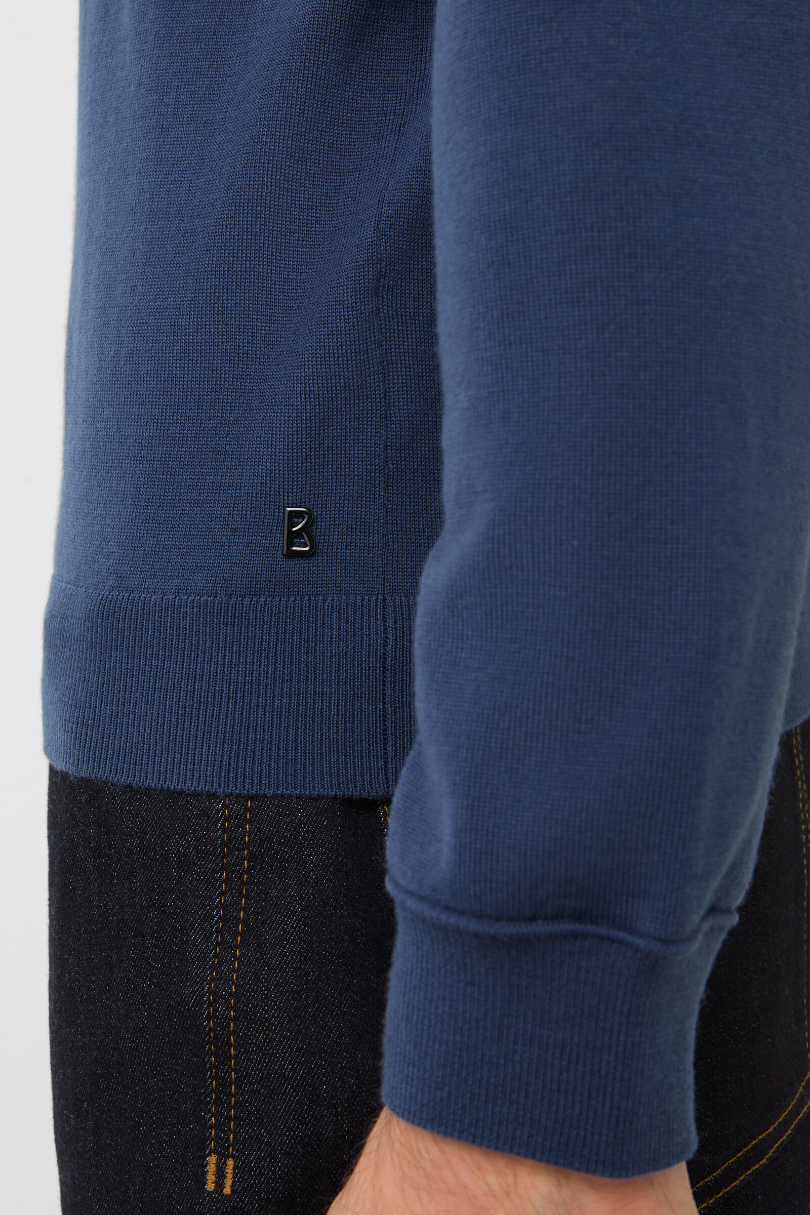 Ouri fine knit troyer Blue