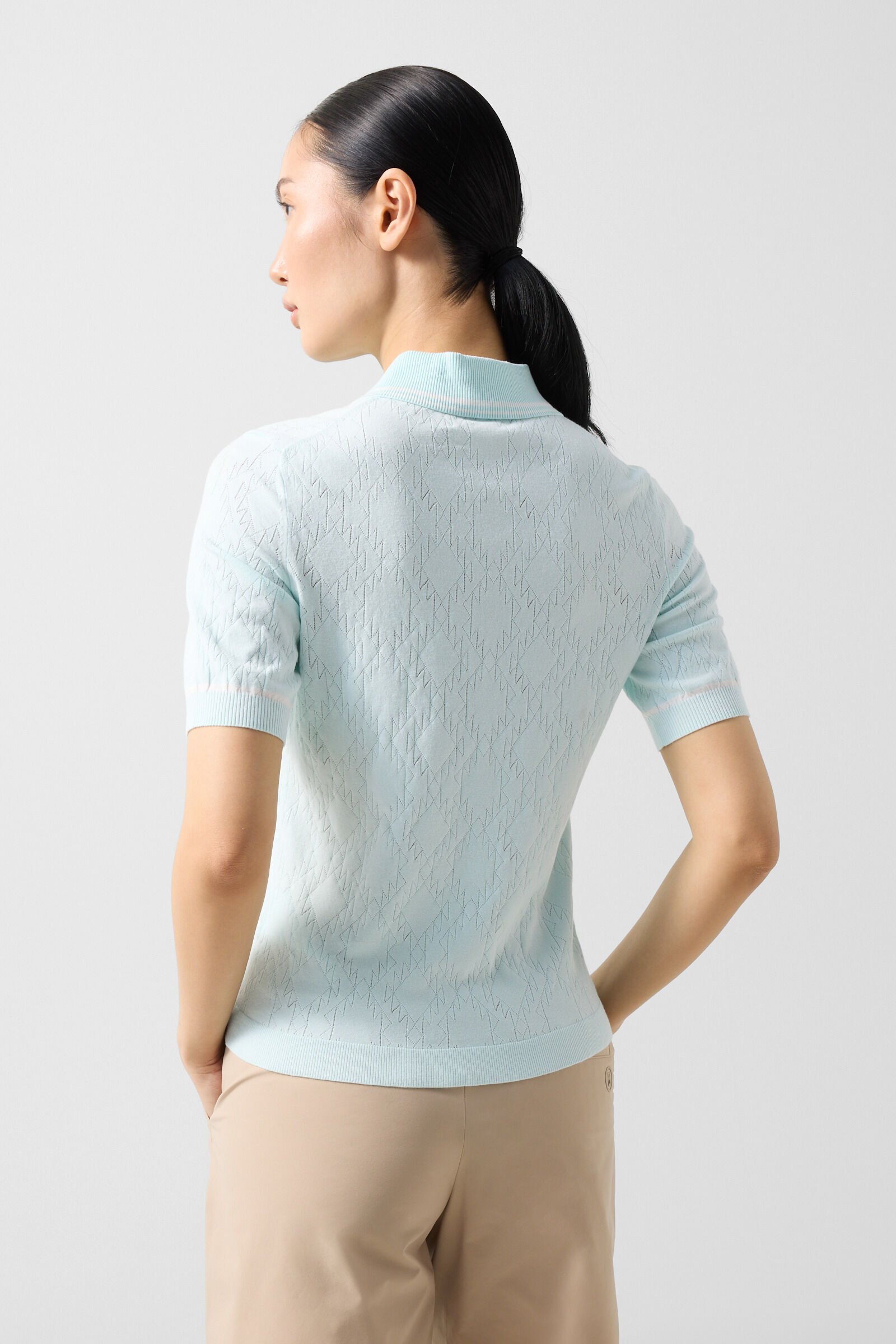 Mandy knitted polo shirt Light blue
