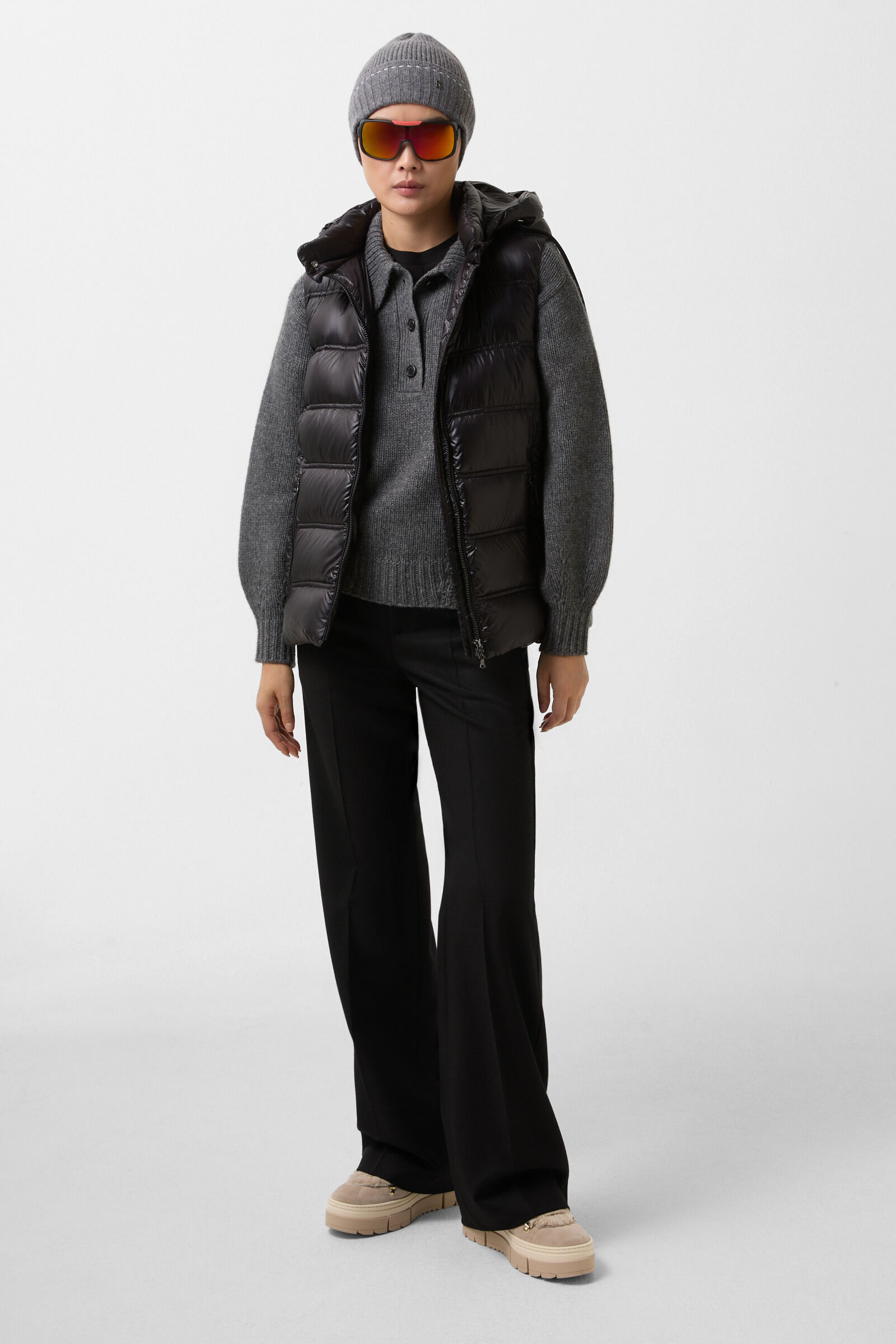 Pure new wool trousers Hermia Black