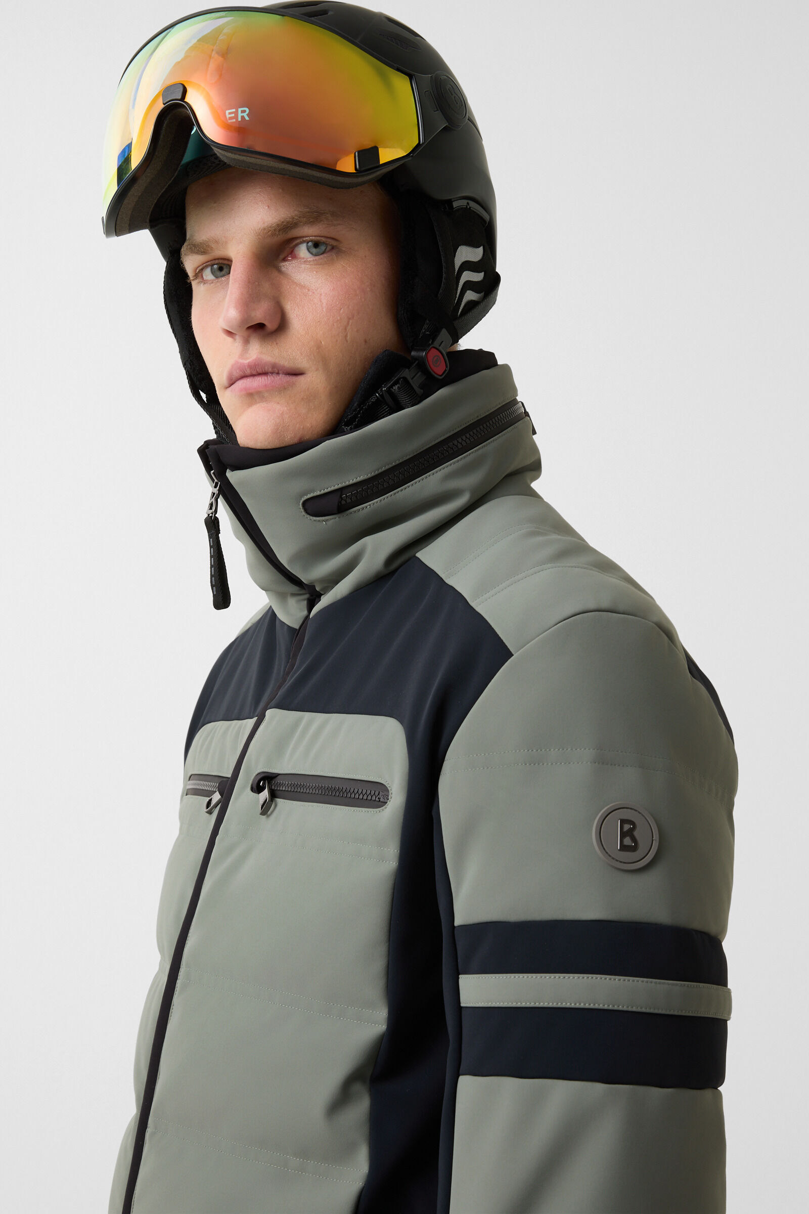 Minho down ski jacket Olive green/black