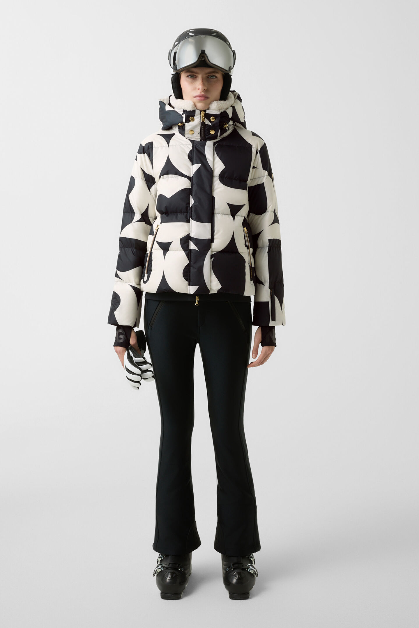Maja down ski jacket Black/Off-White