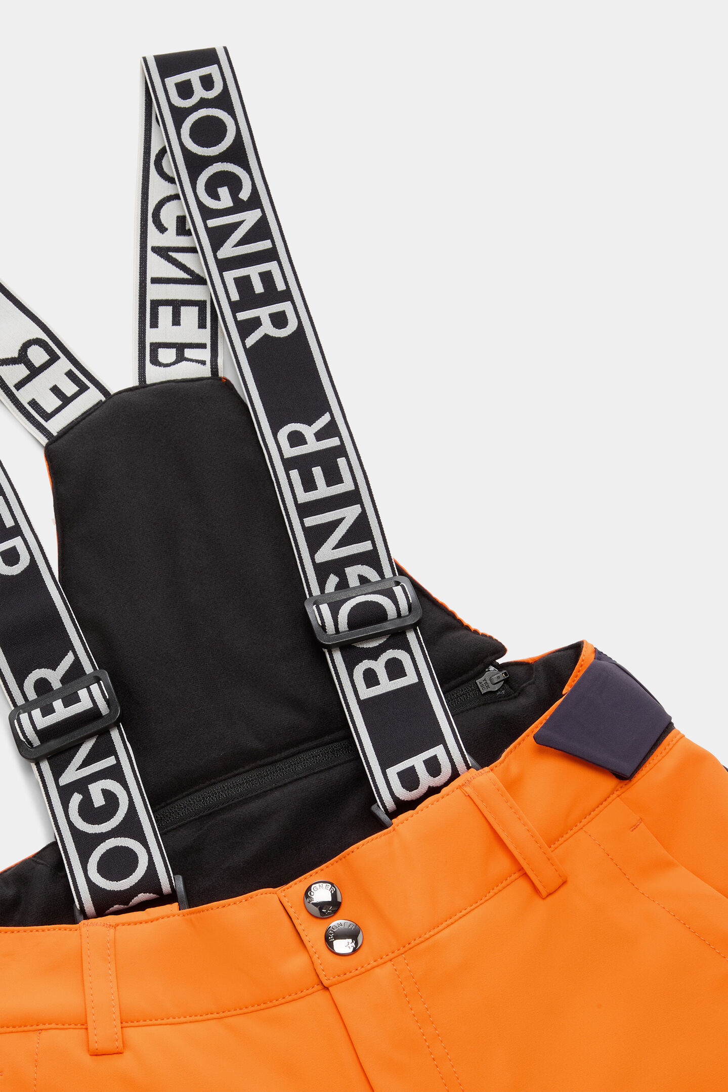 Kinder skibroek Yuki Oranje/navy blauw/beige