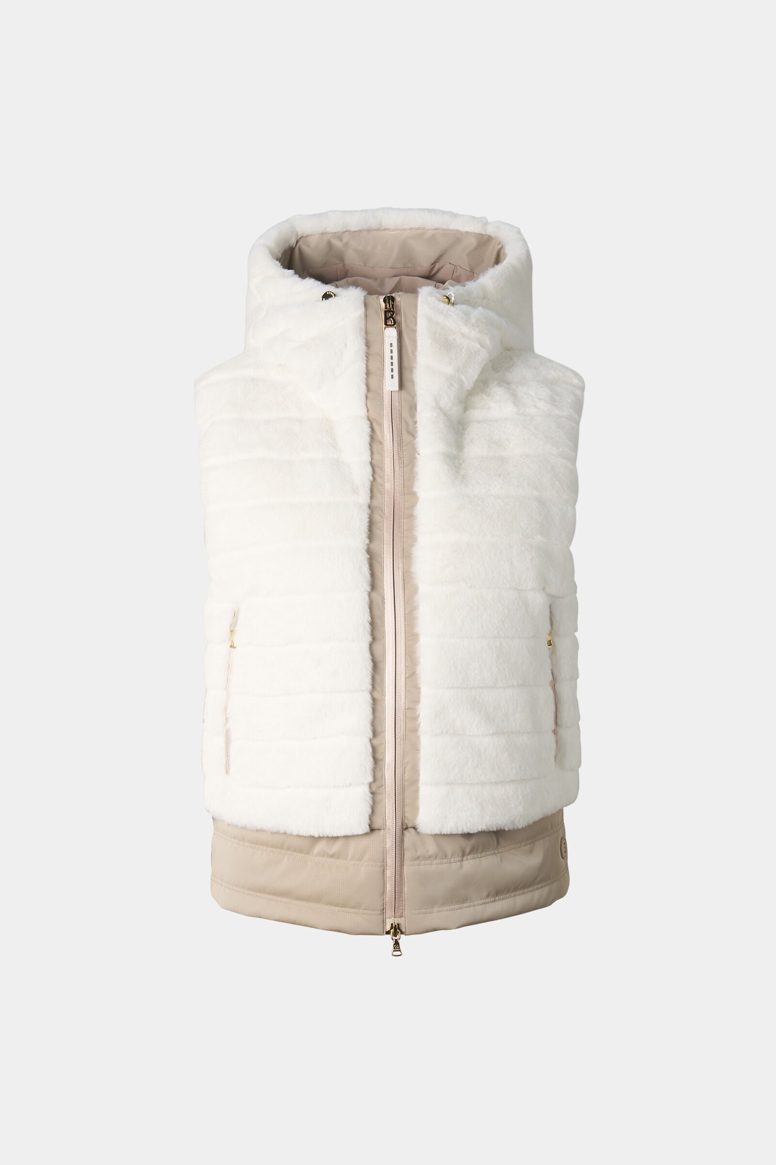 Faux-Fur-Daunenweste Manda Off-White/Beige
