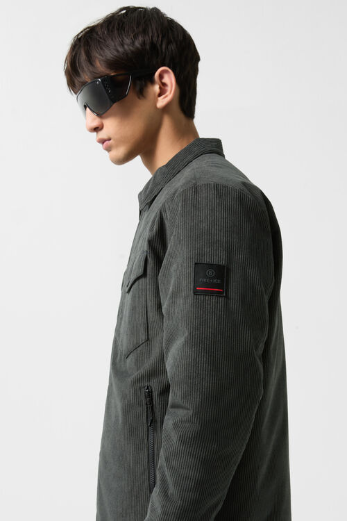 Cord-Hemdjacke Zadok Dunkelgr&uuml;n
