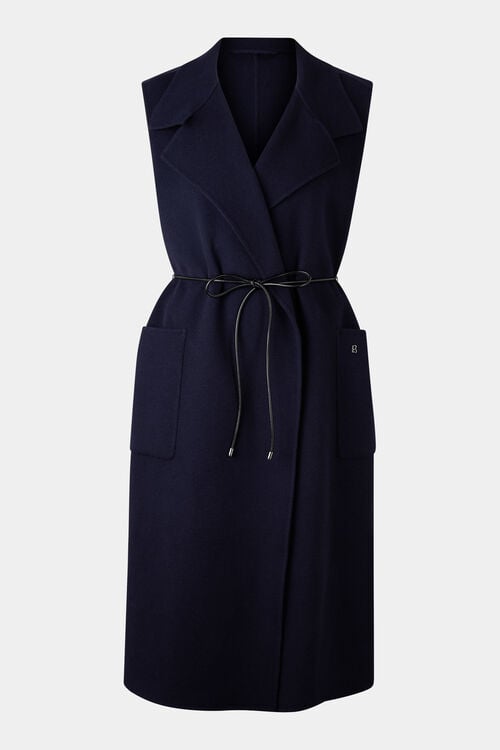 Double-face wool waistcoat Megan Navy blue