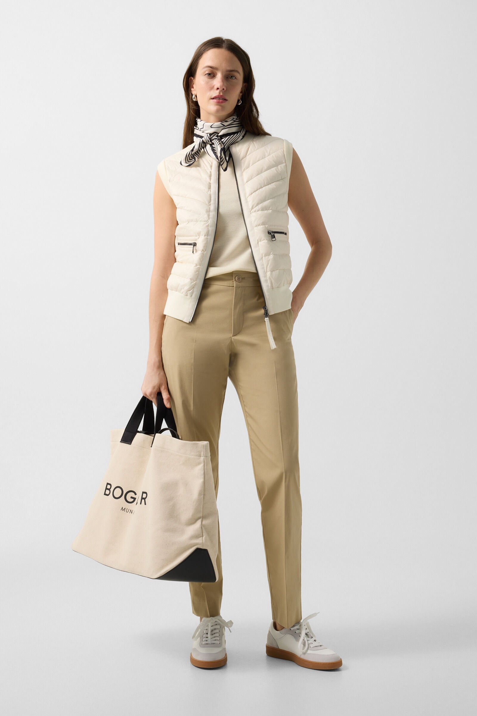 Daunen-Strickweste Zira Creme