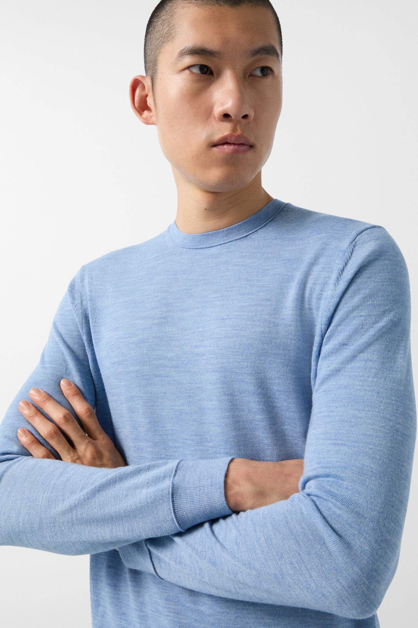 Schurwoll-Pullover Ole Hellblau