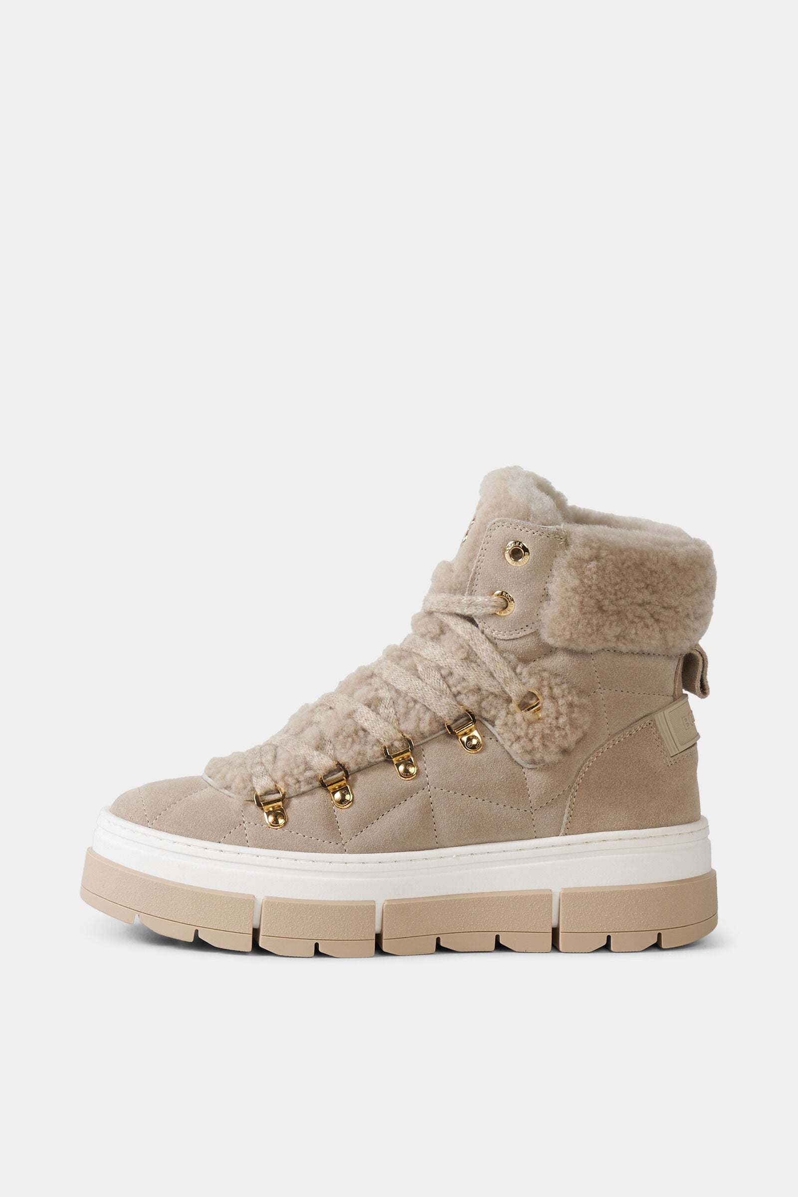 Lace-up boots from Vaduz with spikes Beige