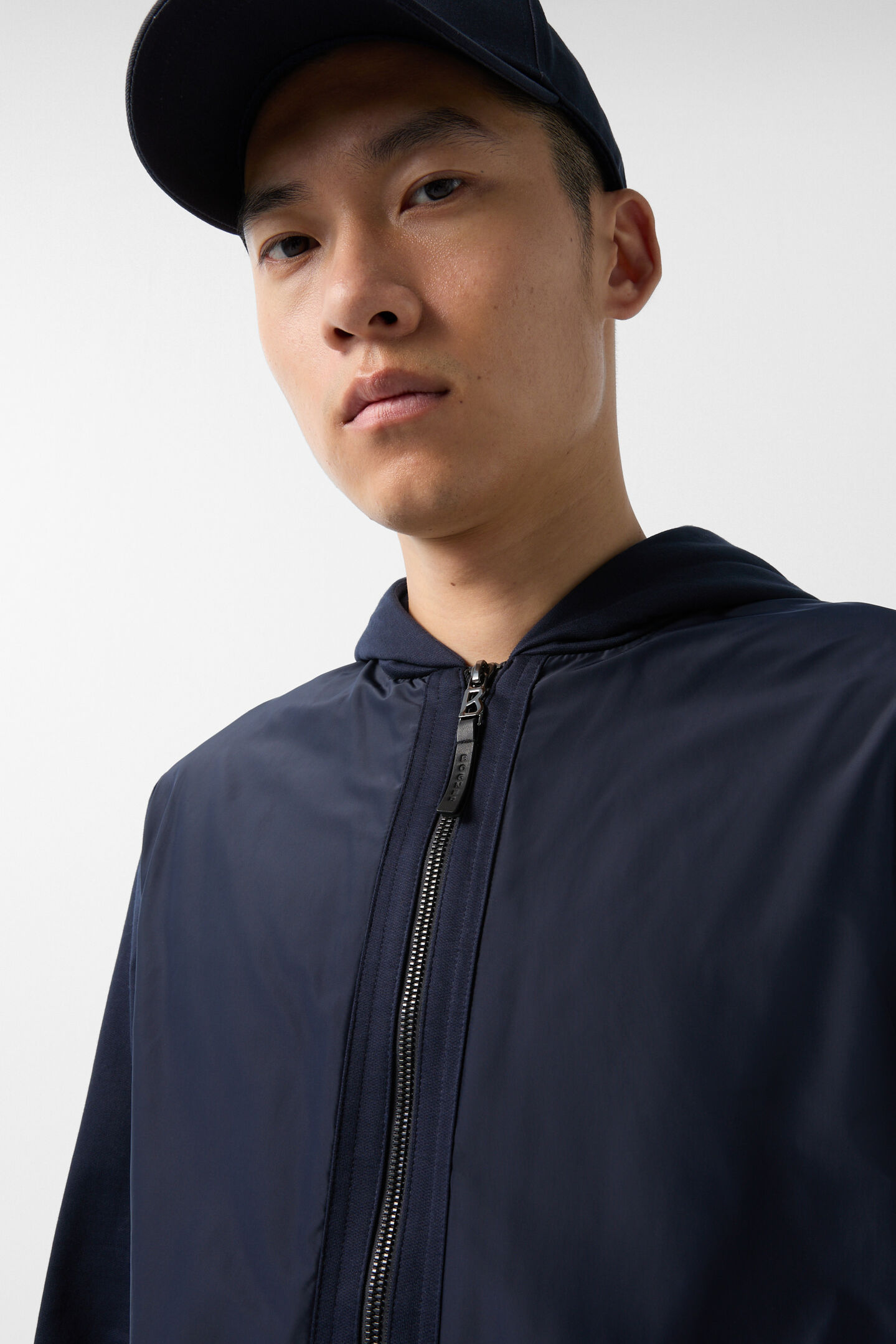 Devon hybrid jersey jacket Navy blue