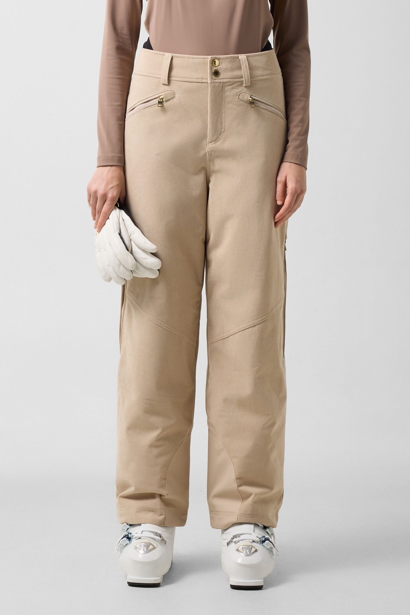 Pantalon de ski en velours c&ocirc;tel&eacute; Lenie Camel