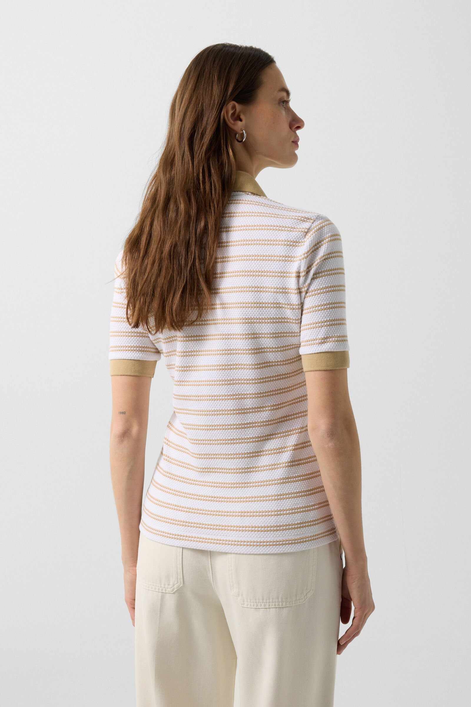Wendy polo shirt Camel/Off-White