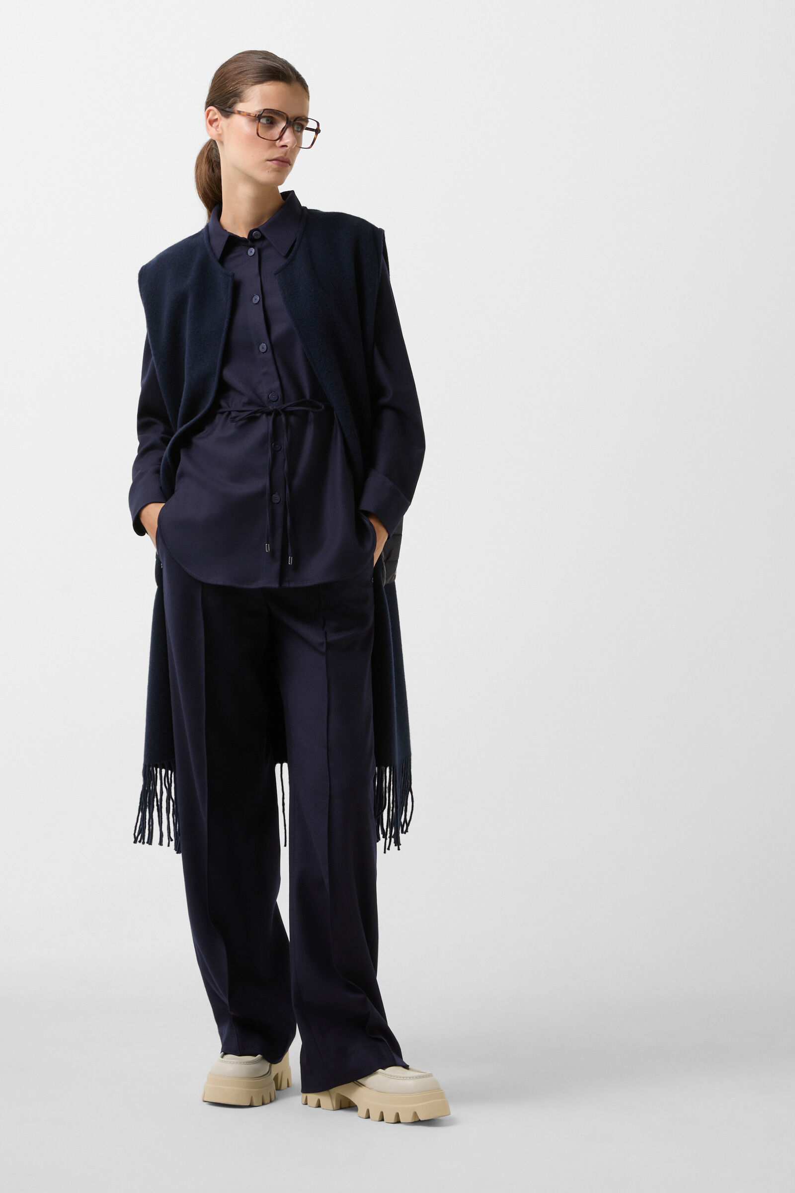 Ella flannel trousers Navy blue