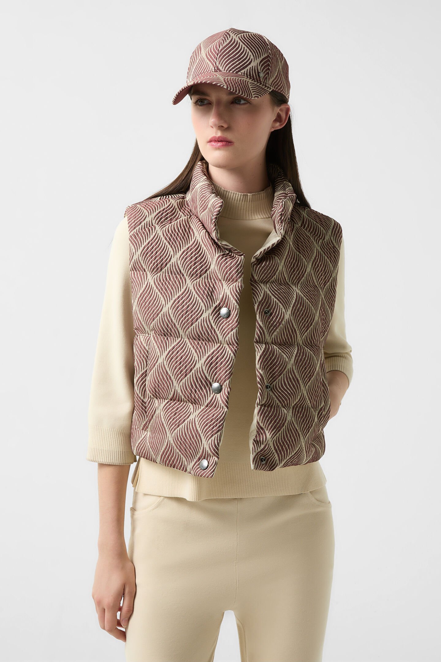 Cropp down waistcoat Latoya Wine red/cream