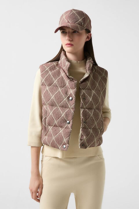 Cropp down waistcoat Latoya Wine red/cream Cropp down waistcoat Latoya Wine red/cream