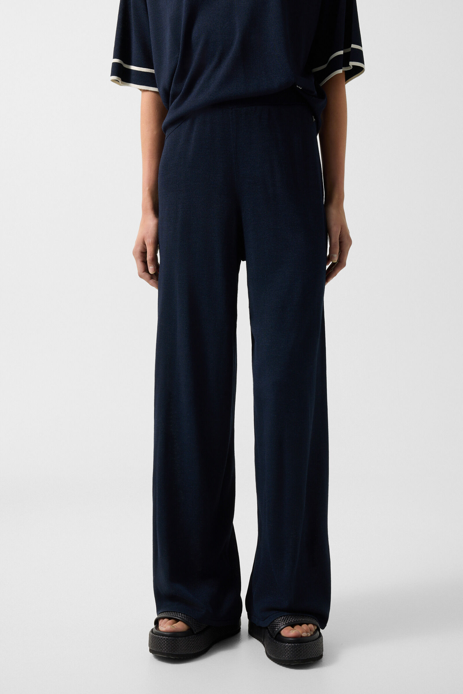 Pantalon en tricot Paula Bleu marine