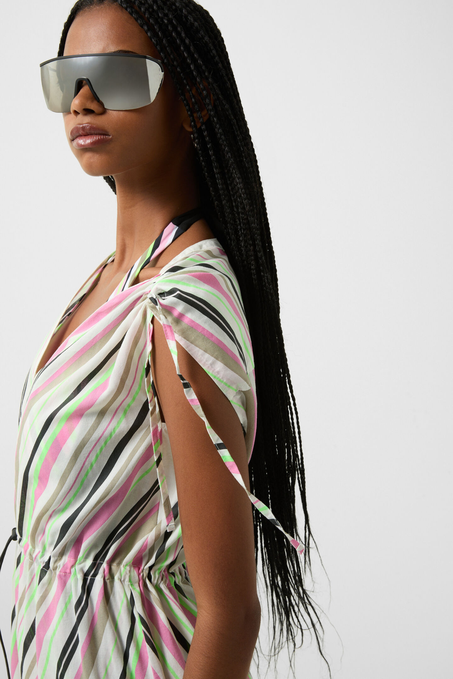 Robe de plage Julia Blanc/rose/vert