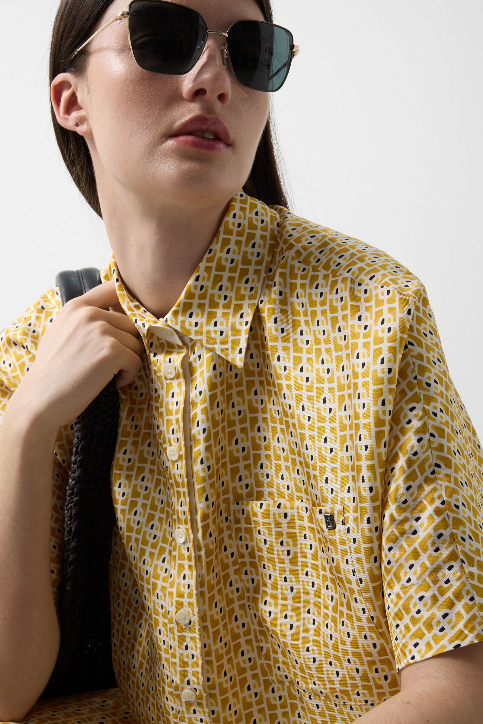 Elvira silk blouse Yellow/cream