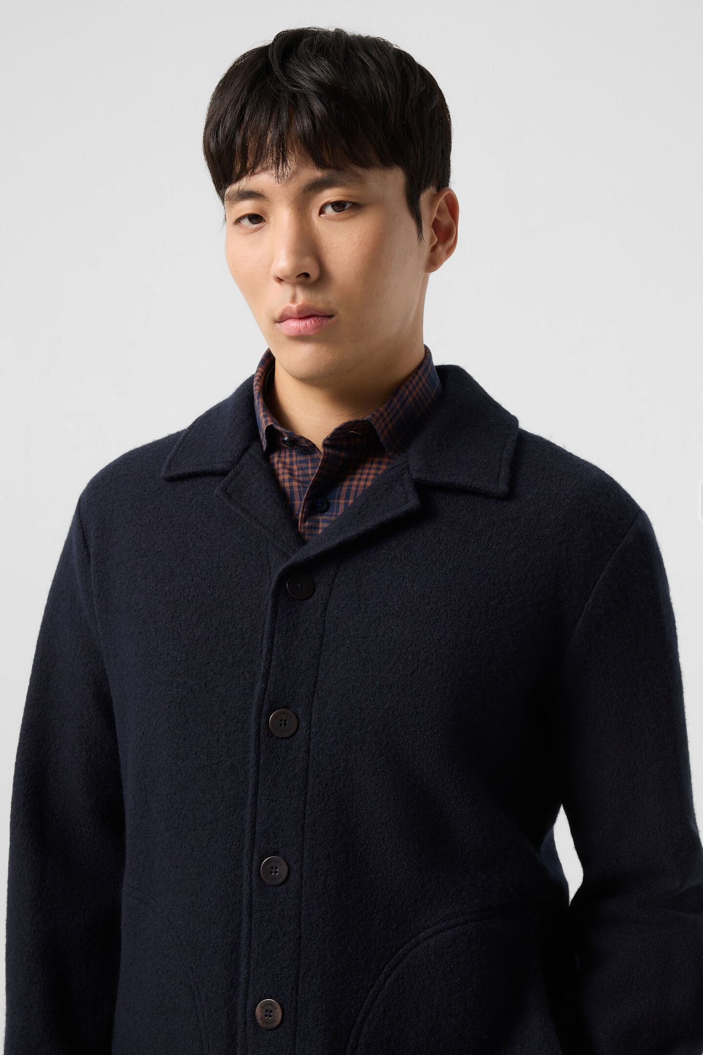 Wool overshirt Blanco Navy blue