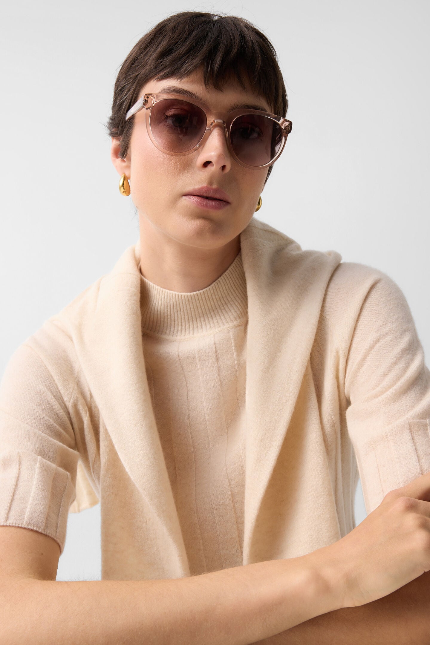 Schurwoll-Kaschmir-Shirt Tina Creme