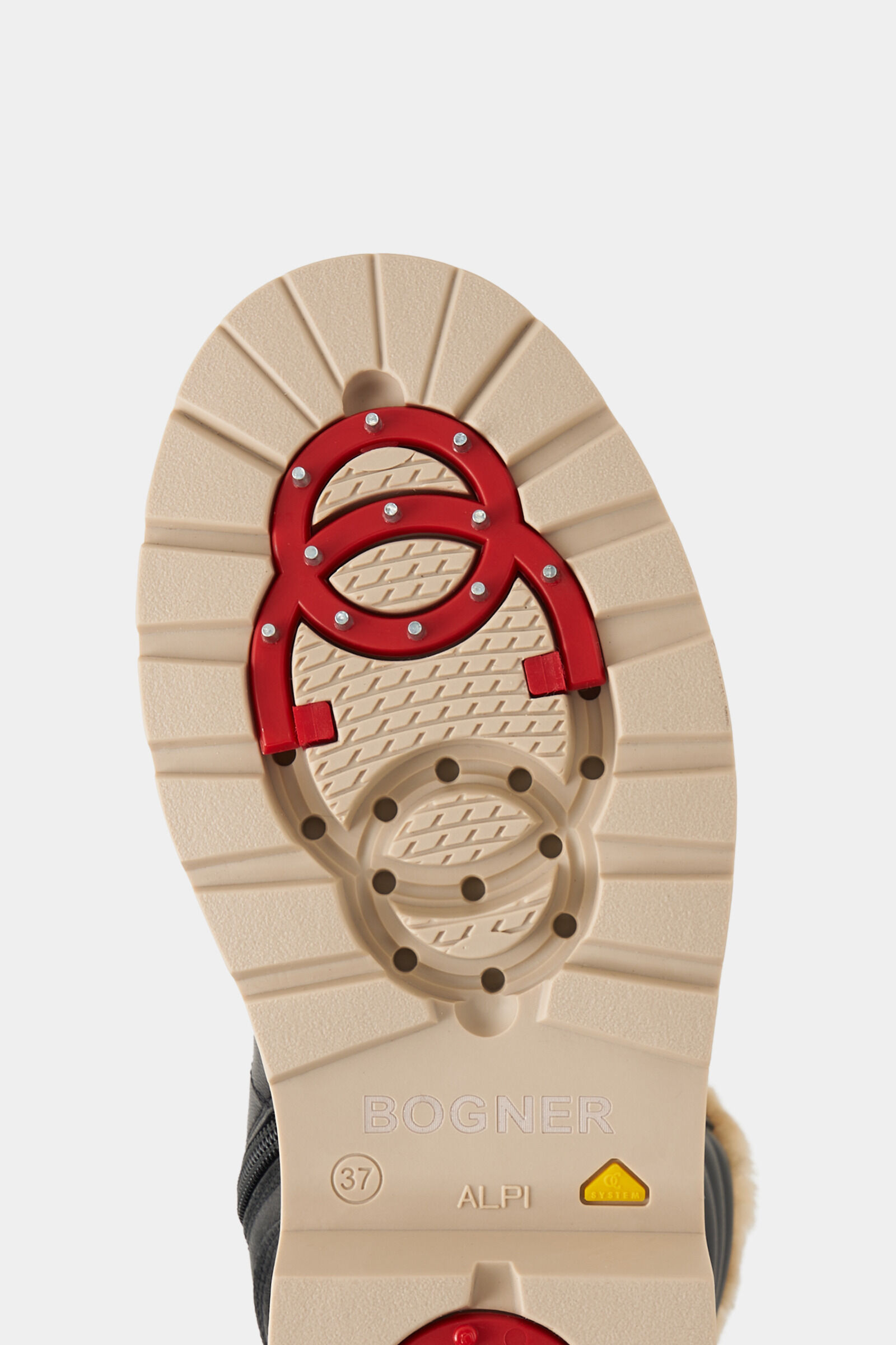 Halfhoge laarzen St.Moritz met spikes Zwart/beige